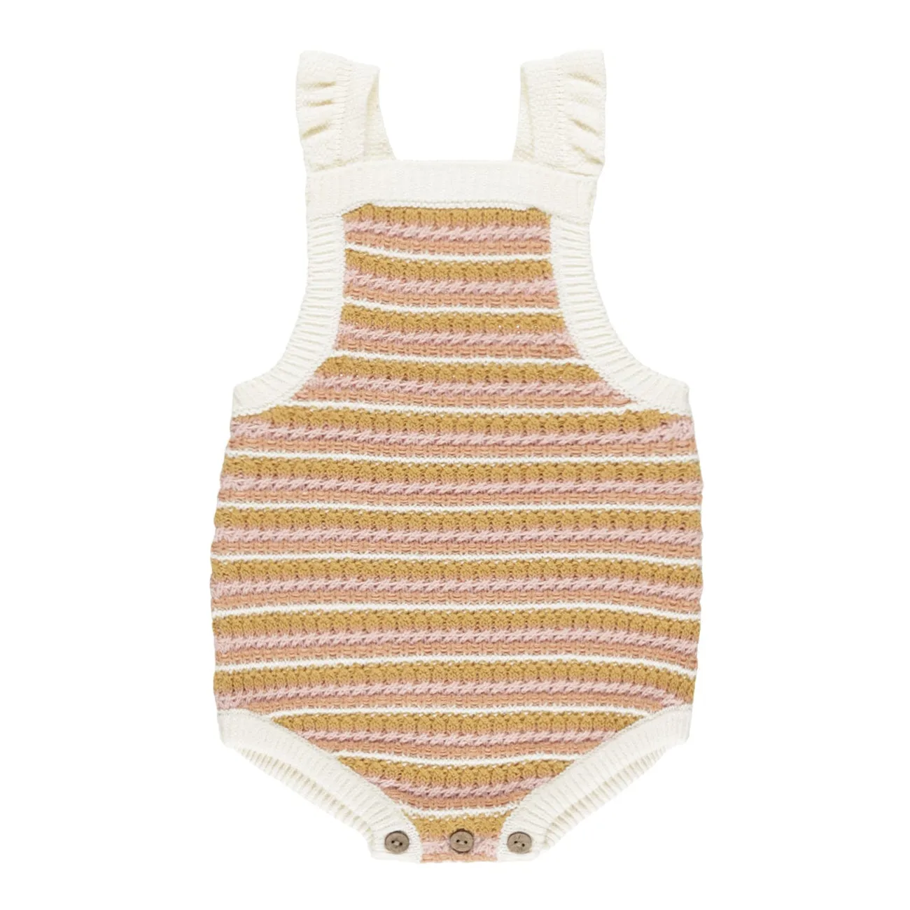 Crochet Romper - Pink Stripe