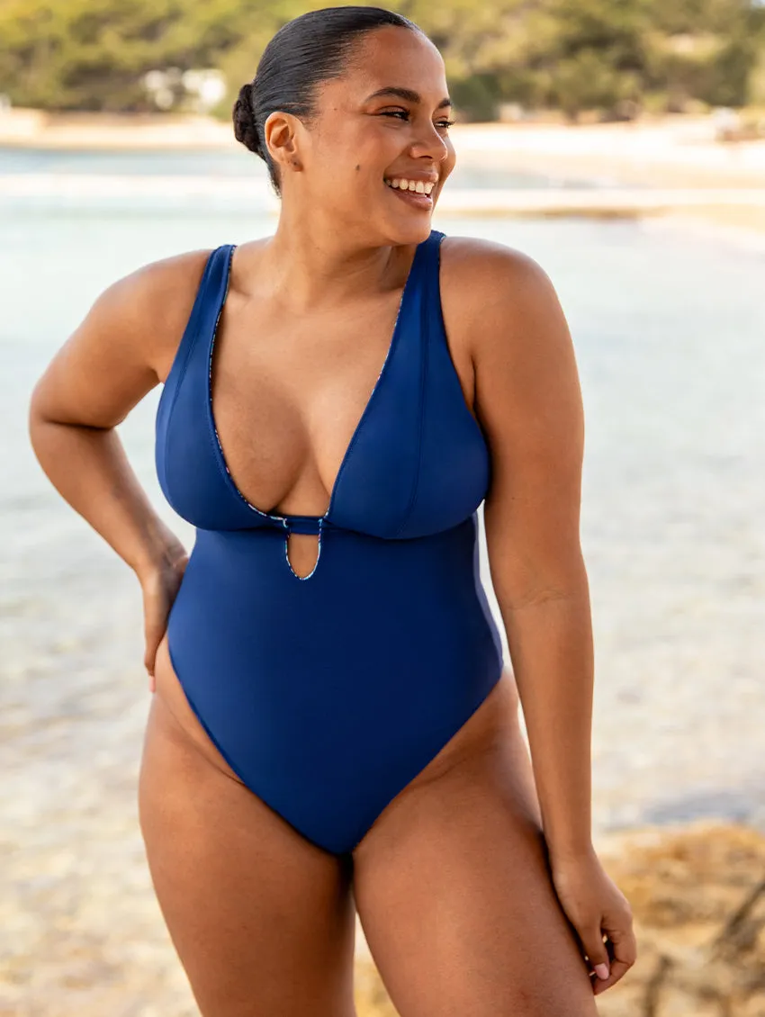 Curvy Kate Mykonos Reversible Plunge One Piece Swimsuit