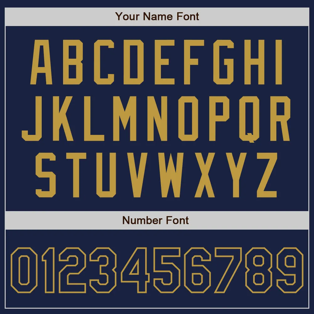 Custom Navy Old Gold Authentic Baseball Jersey
