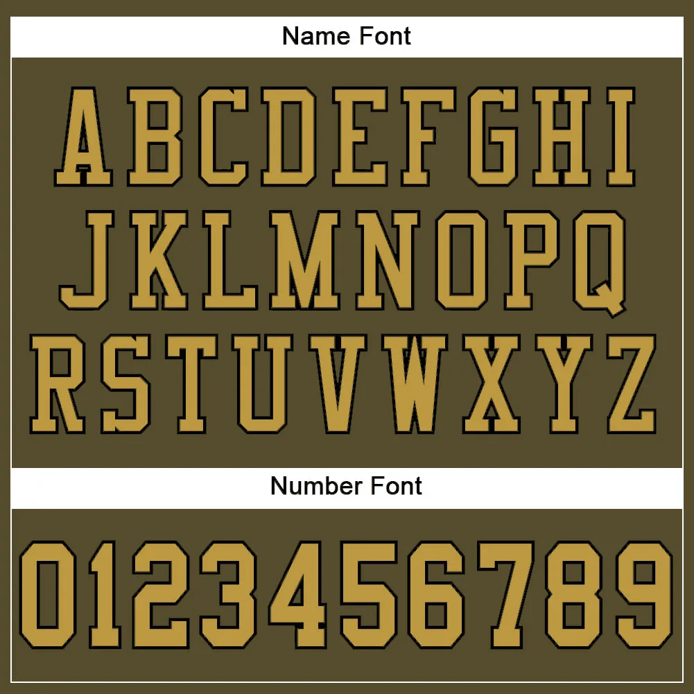 Custom Olive Old Gold-Black Mesh Authentic Salute To Service Football Jersey