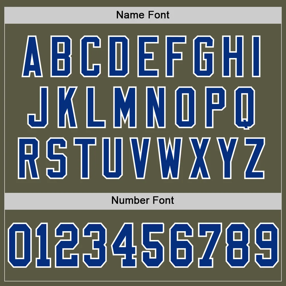 Custom Olive Royal-White Mesh Authentic Salute To Service Football Jersey