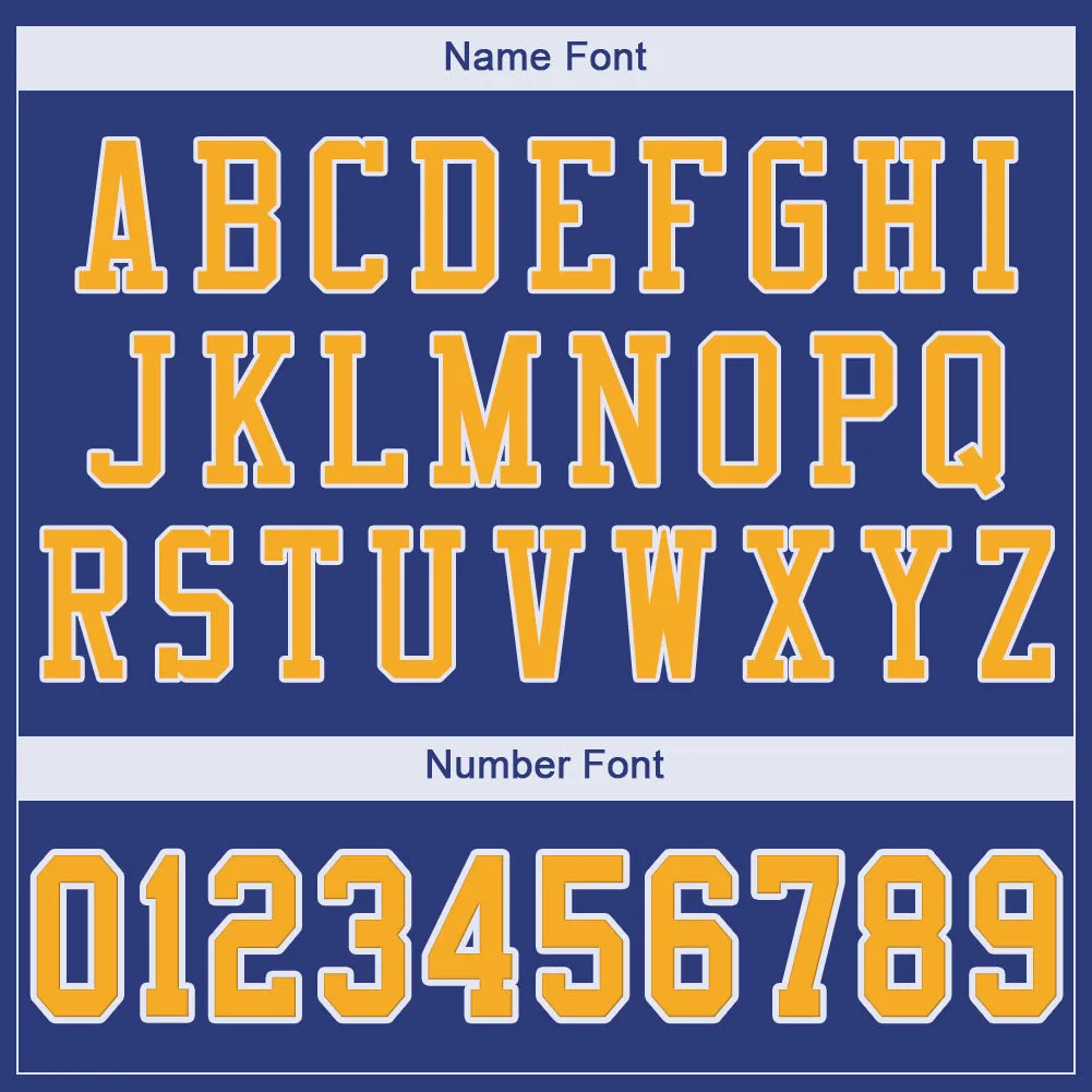 Custom Royal Gold-White Mesh Authentic Football Jersey