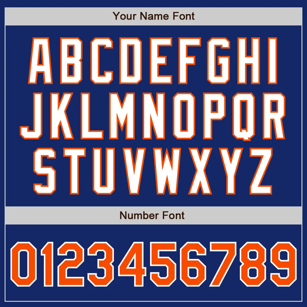 Custom Royal Orange-White Authentic Two Tone Baseball Jersey