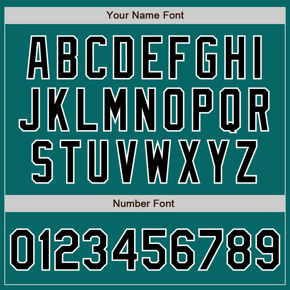 Custom Teal Black-White Authentic Baseball Jersey