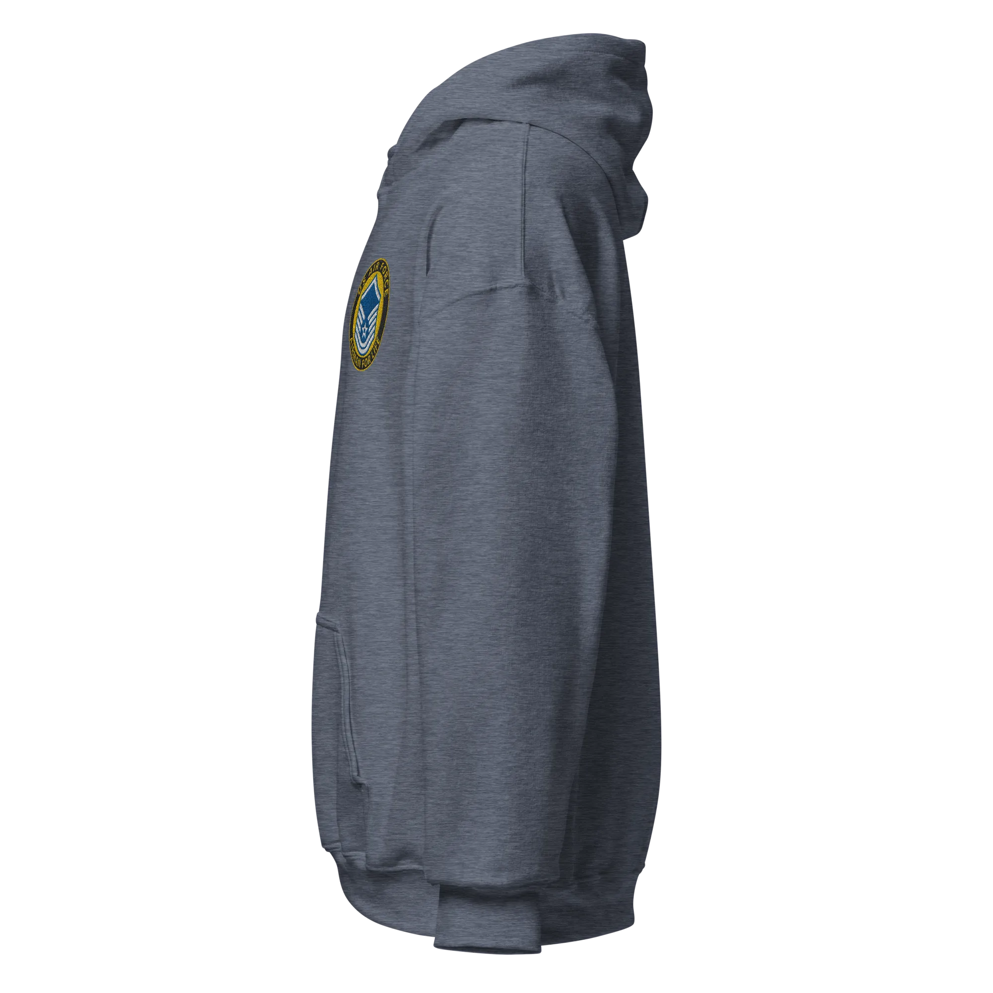 Custom US Air Force Ranks, Insignia Airman For Life Embroidered Unisex Hoodie