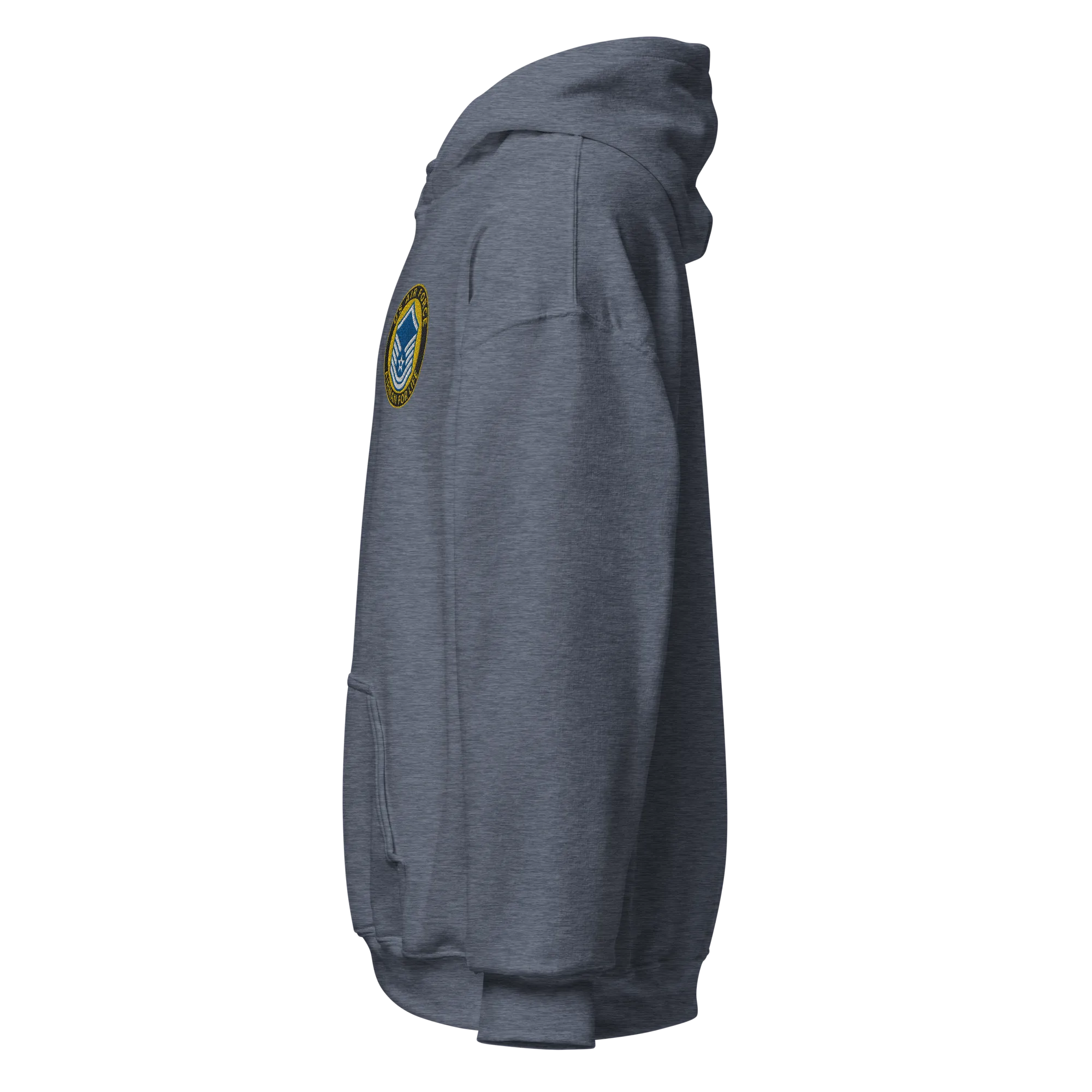 Custom US Air Force Ranks, Insignia Airman For Life Embroidered Unisex Hoodie