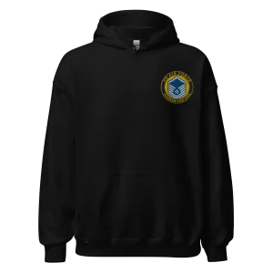 Custom US Air Force Ranks, Insignia Airman For Life Embroidered Unisex Hoodie