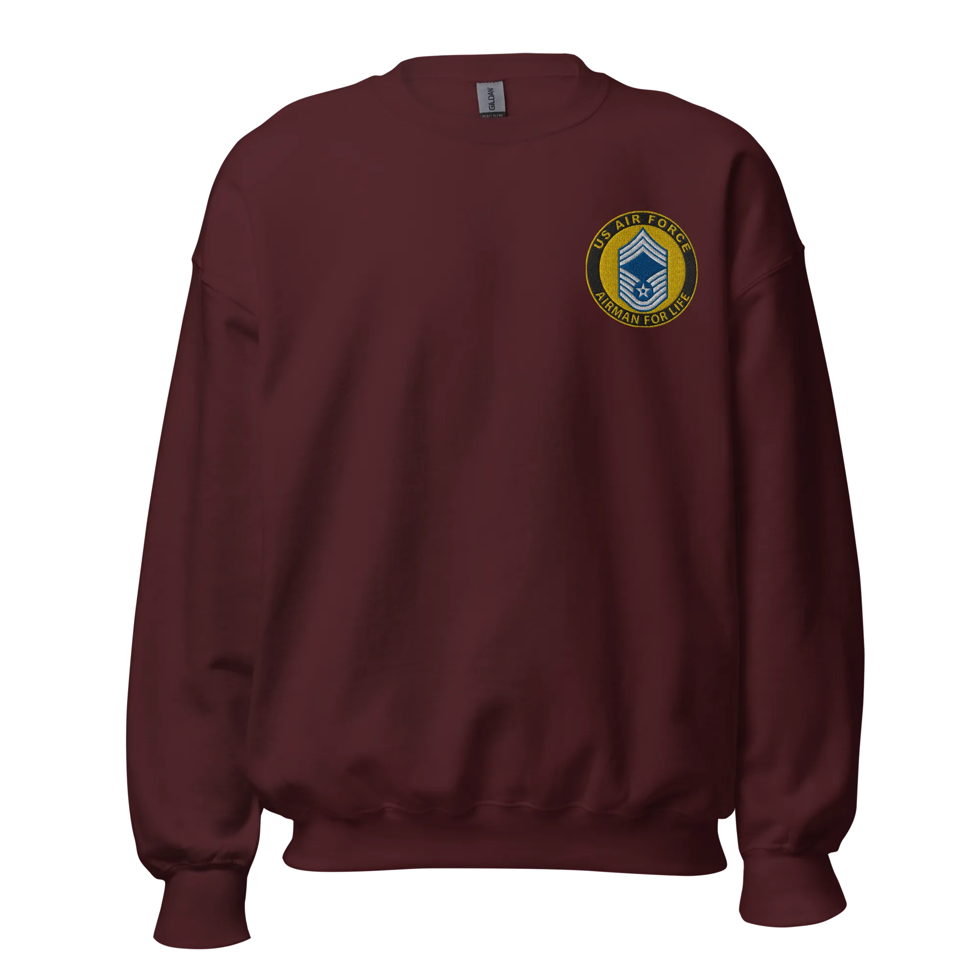 Custom US Air Force Ranks, Insignia Airman For Life Embroidered Unisex Sweatshirt