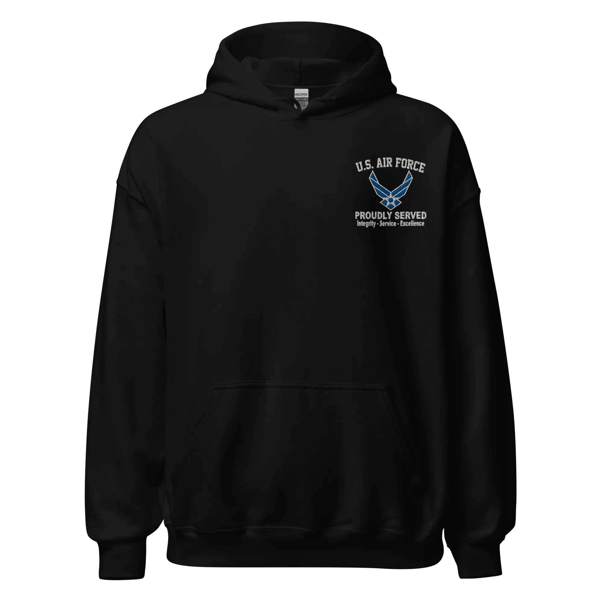 Custom US Air Force Ranks, Insignia Core Values Embroidered Unisex Hoodie
