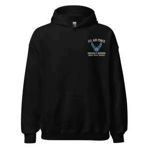 Custom US Air Force Ranks, Insignia Core Values Embroidered Unisex Hoodie