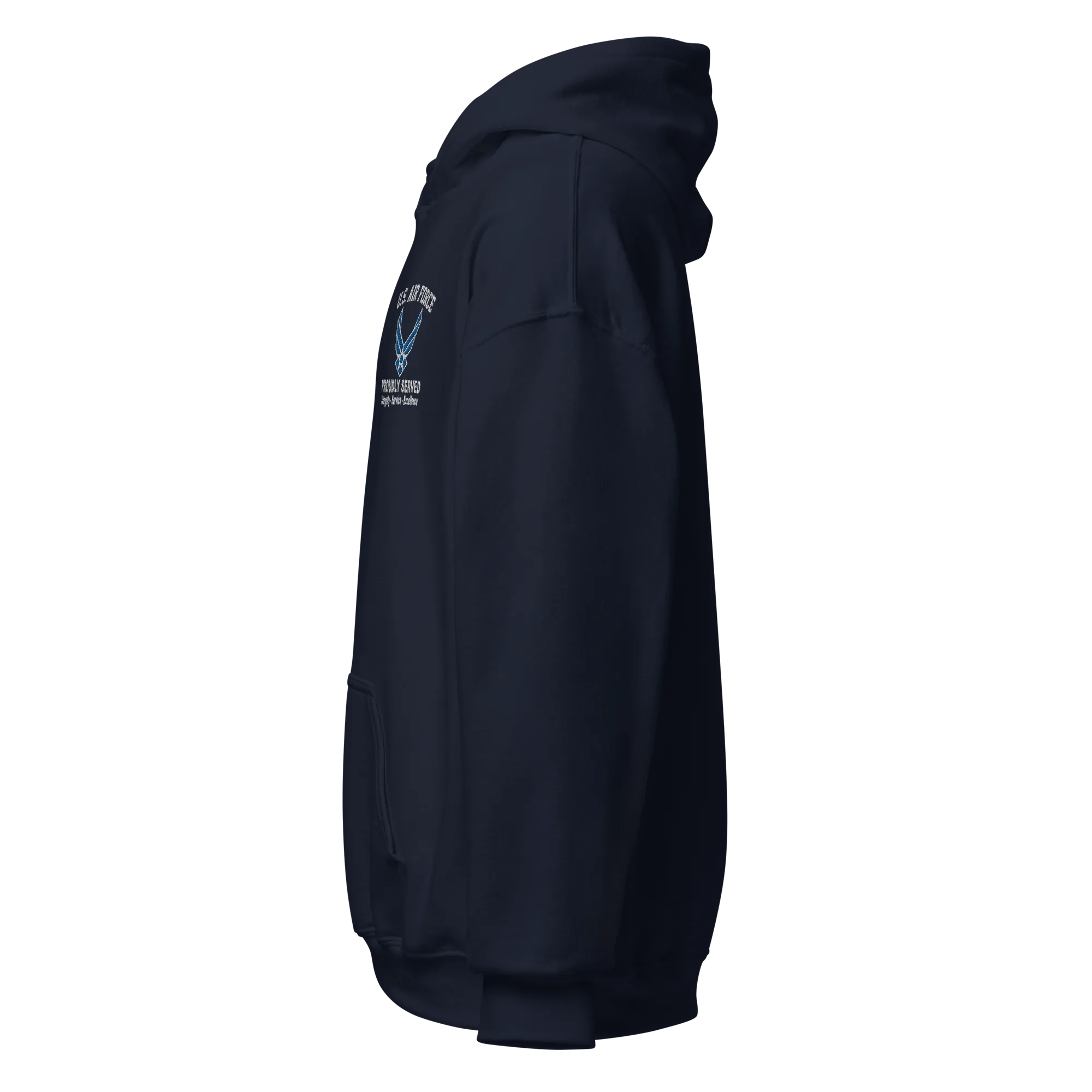 Custom US Air Force Ranks, Insignia Core Values Embroidered Unisex Hoodie