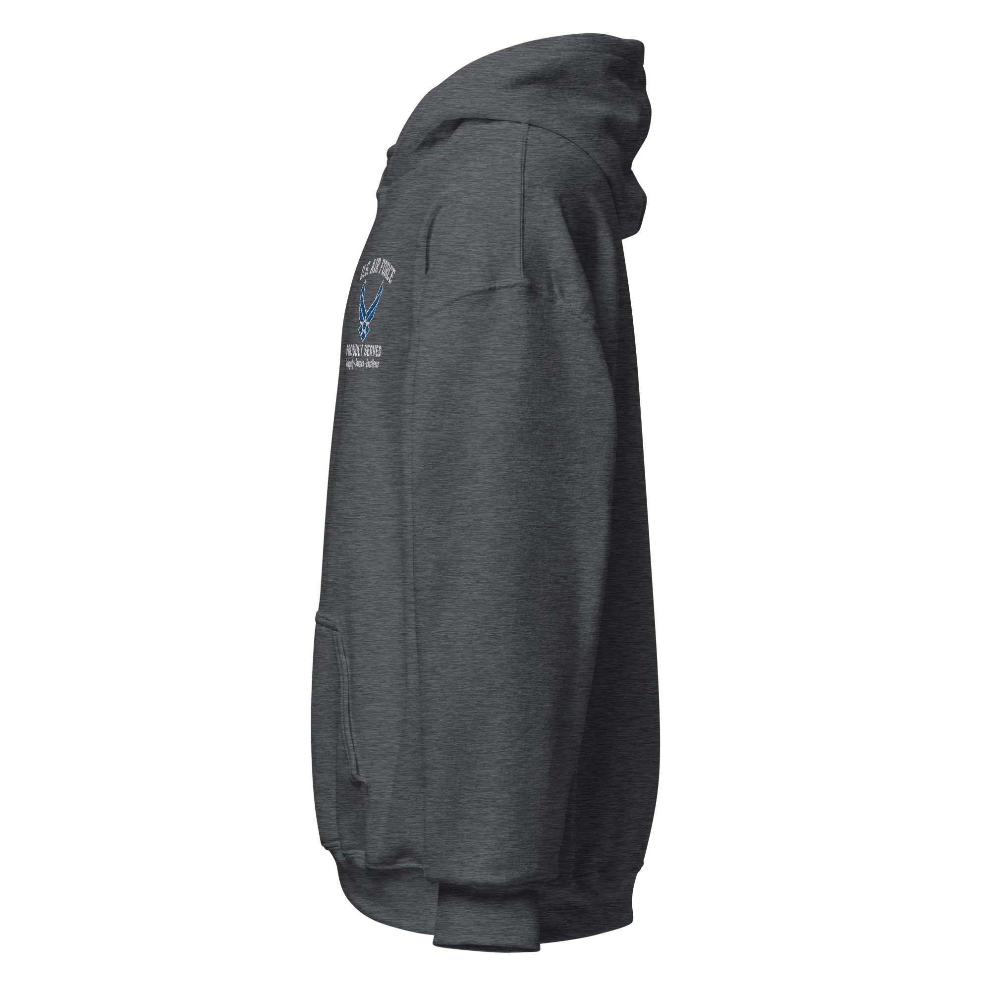Custom US Air Force Ranks, Insignia Core Values Embroidered Unisex Hoodie
