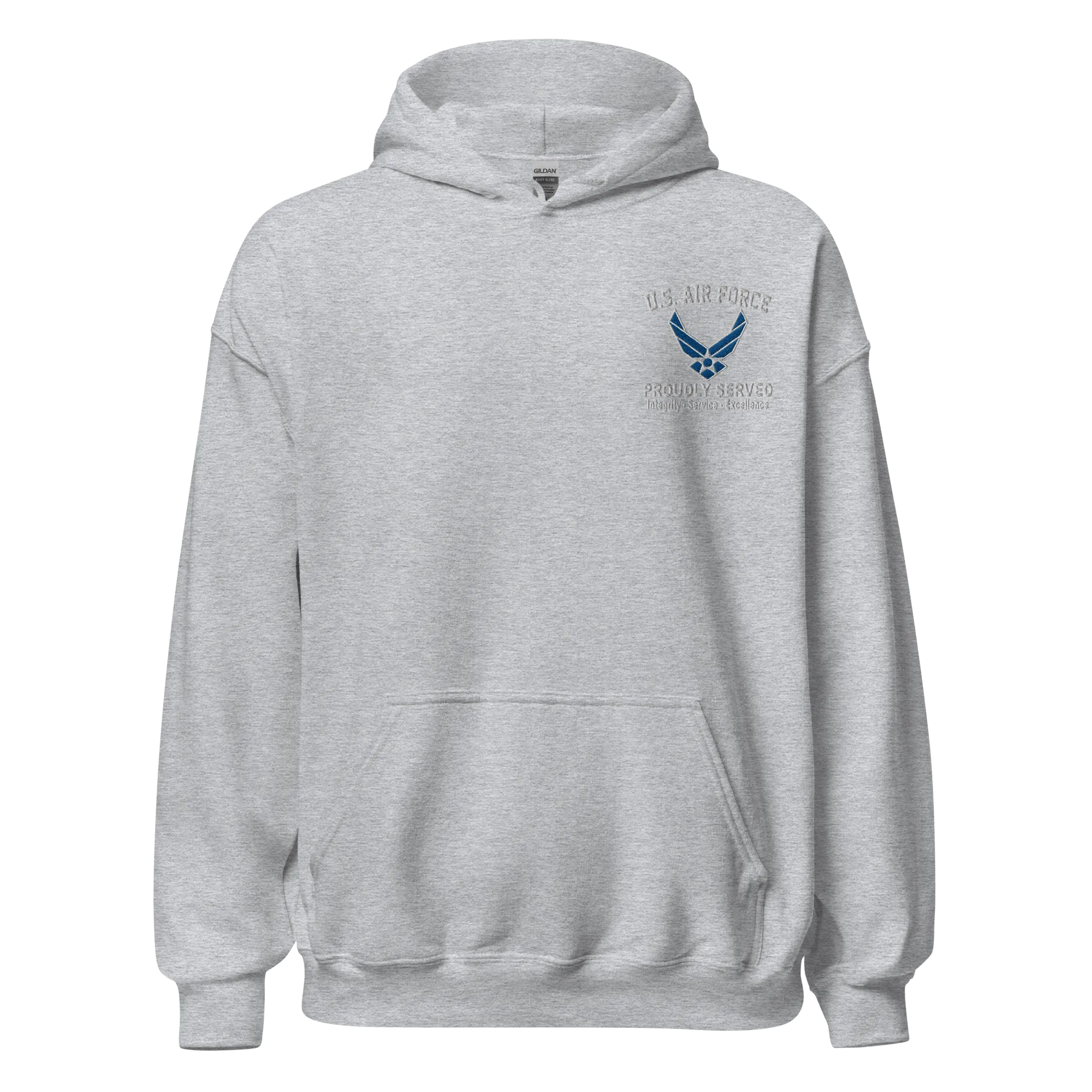 Custom US Air Force Ranks, Insignia Core Values Embroidered Unisex Hoodie