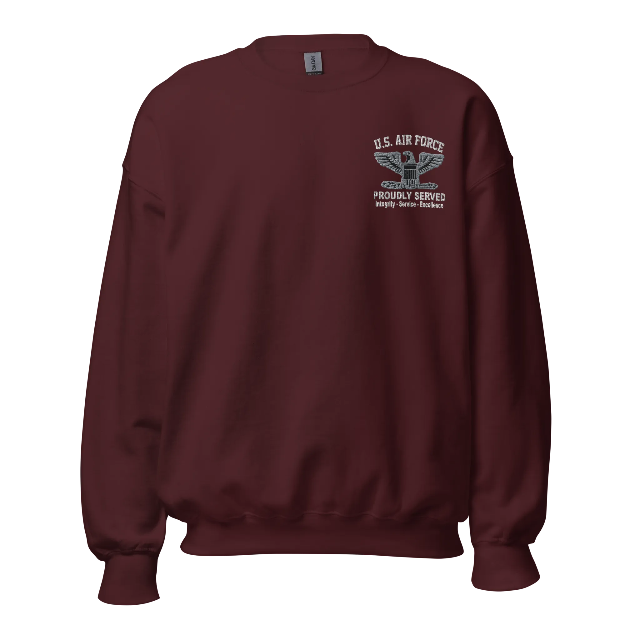 Custom US Air Force Ranks, Insignia Core Values Embroidered Unisex Sweatshirt