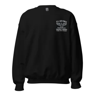 Custom US Air Force Ranks, Insignia Core Values Embroidered Unisex Sweatshirt