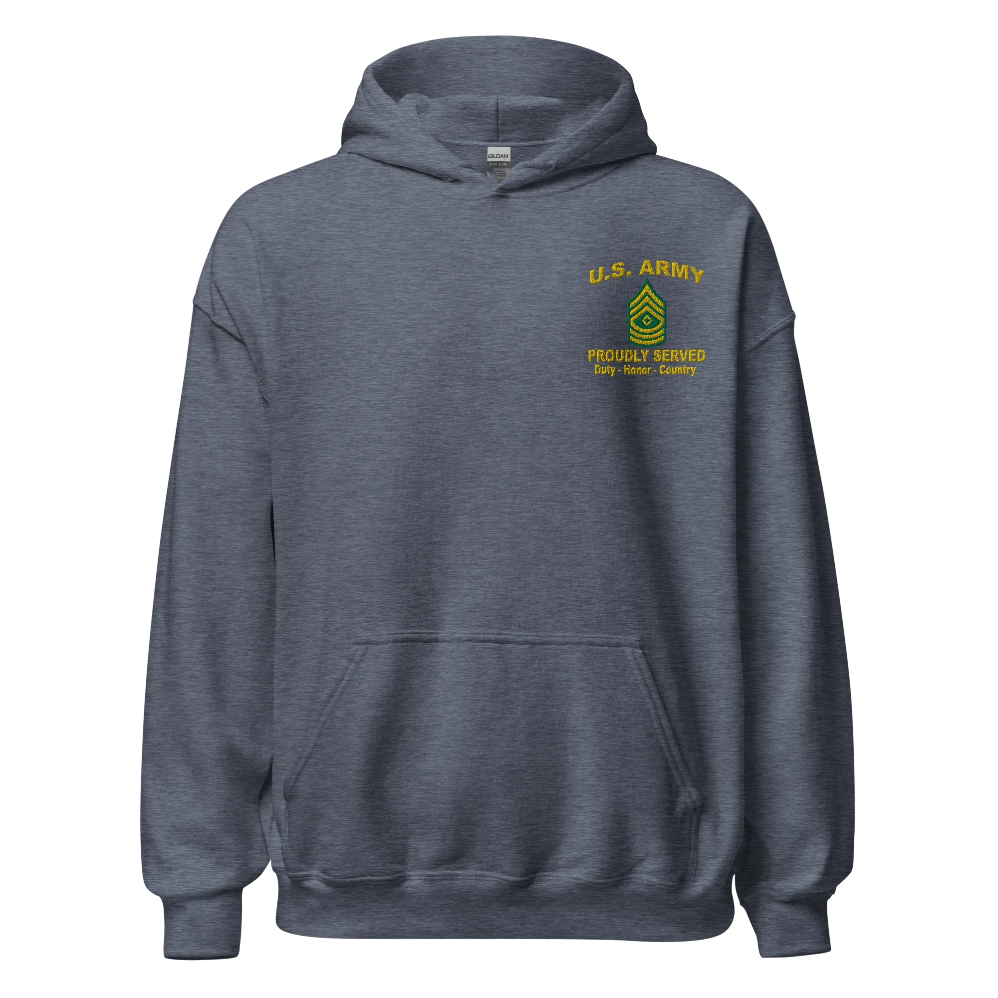 Custom US Army Ranks, Insignia Core Values Embroidered Unisex Hoodie