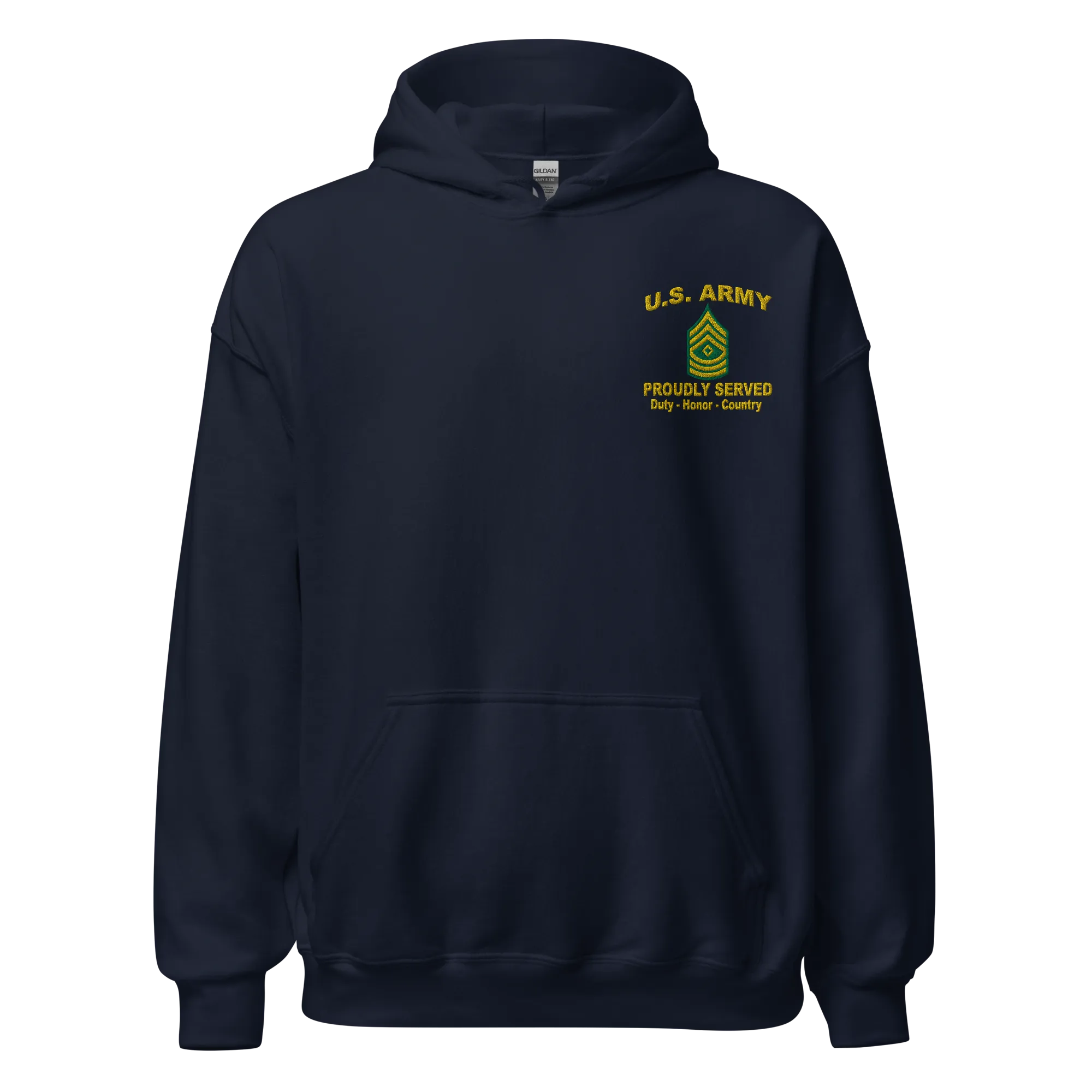Custom US Army Ranks, Insignia Core Values Embroidered Unisex Hoodie