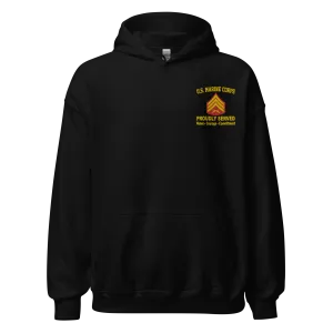 Custom US Marine Corps Ranks, Insignia Core Values Embroidered Unisex Hoodie