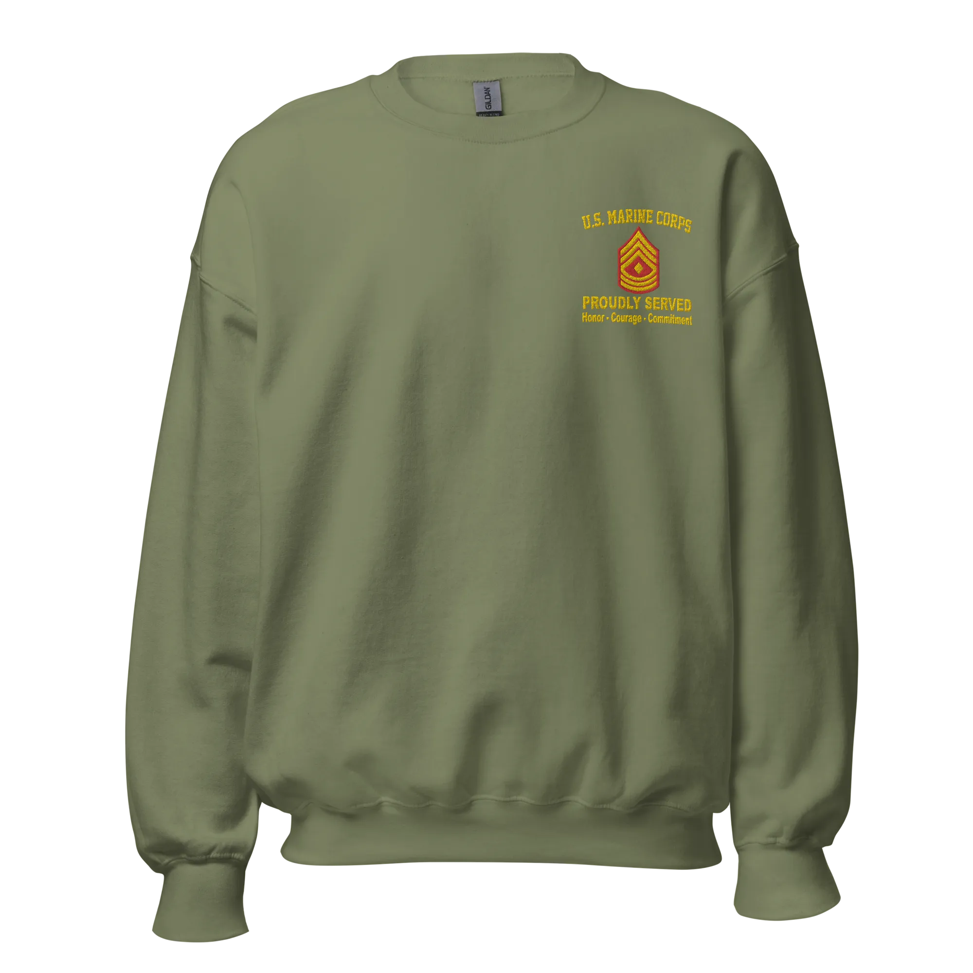 Custom US Marine Corps Ranks, Insignia Core Values Embroidered Unisex Sweatshirt
