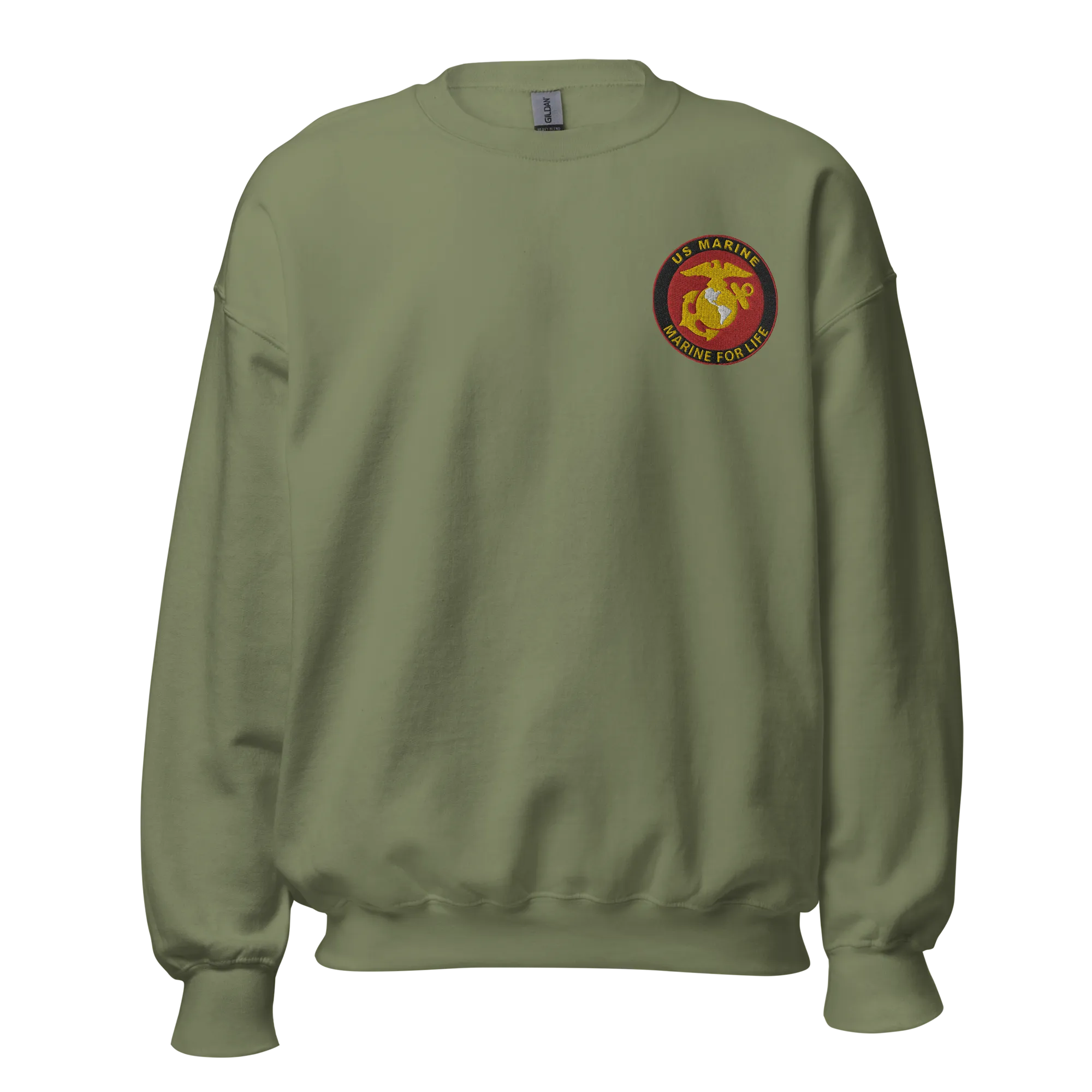 Custom US Marine Corps Ranks, Insignia Marine For Life Embroidered Unisex Sweatshirt