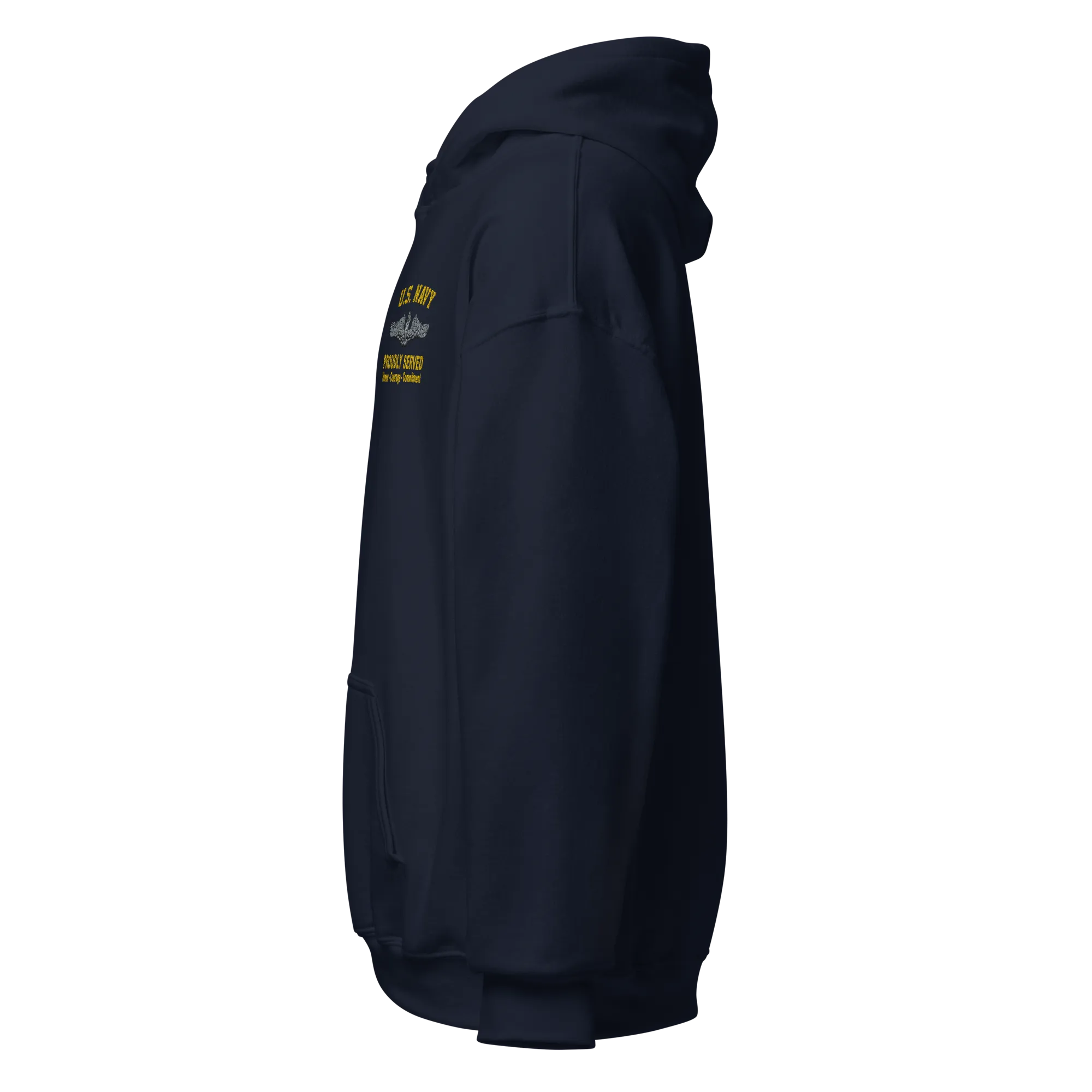Custom US Navy Ranks, Insignia Core Values Embroidered Unisex Hoodie