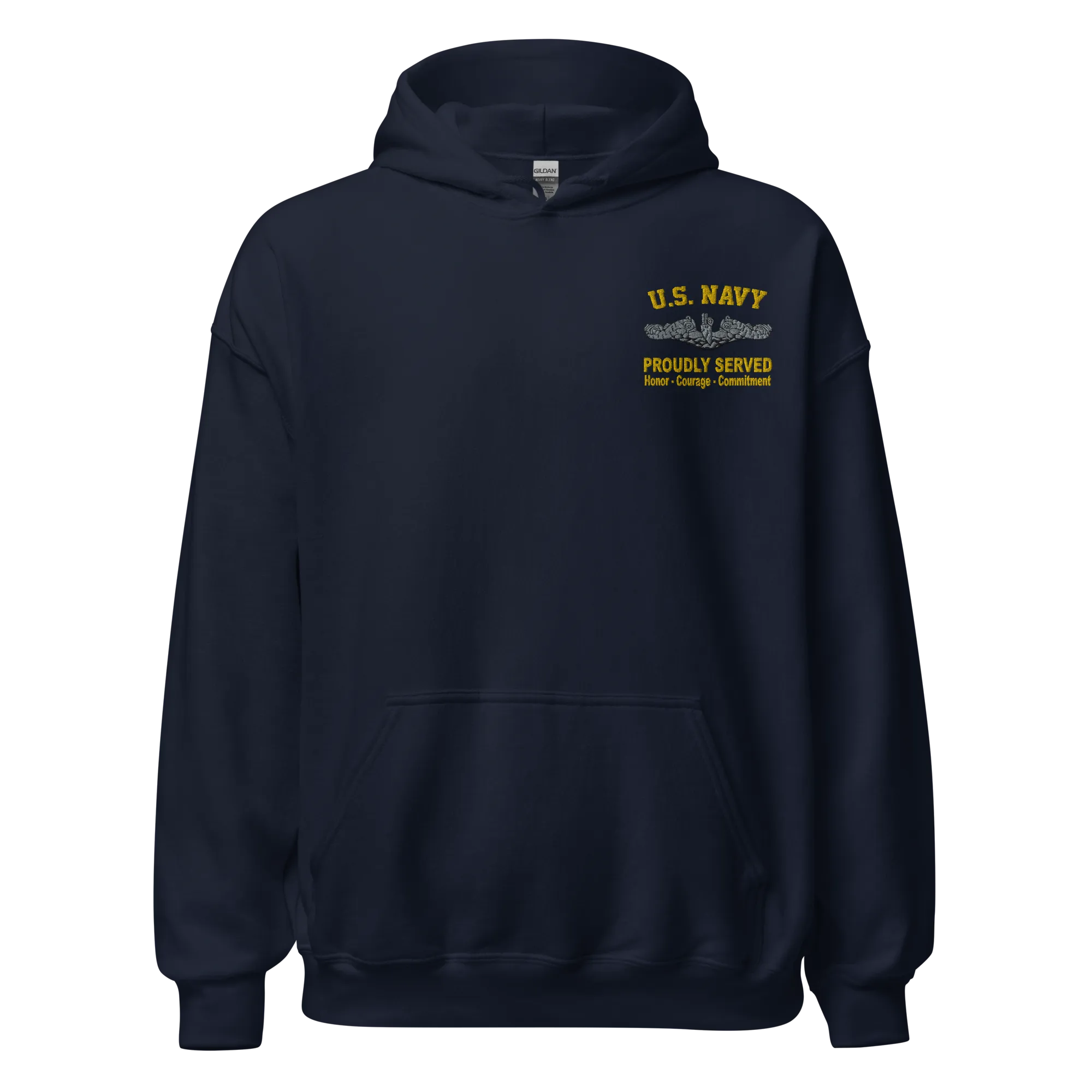 Custom US Navy Ranks, Insignia Core Values Embroidered Unisex Hoodie