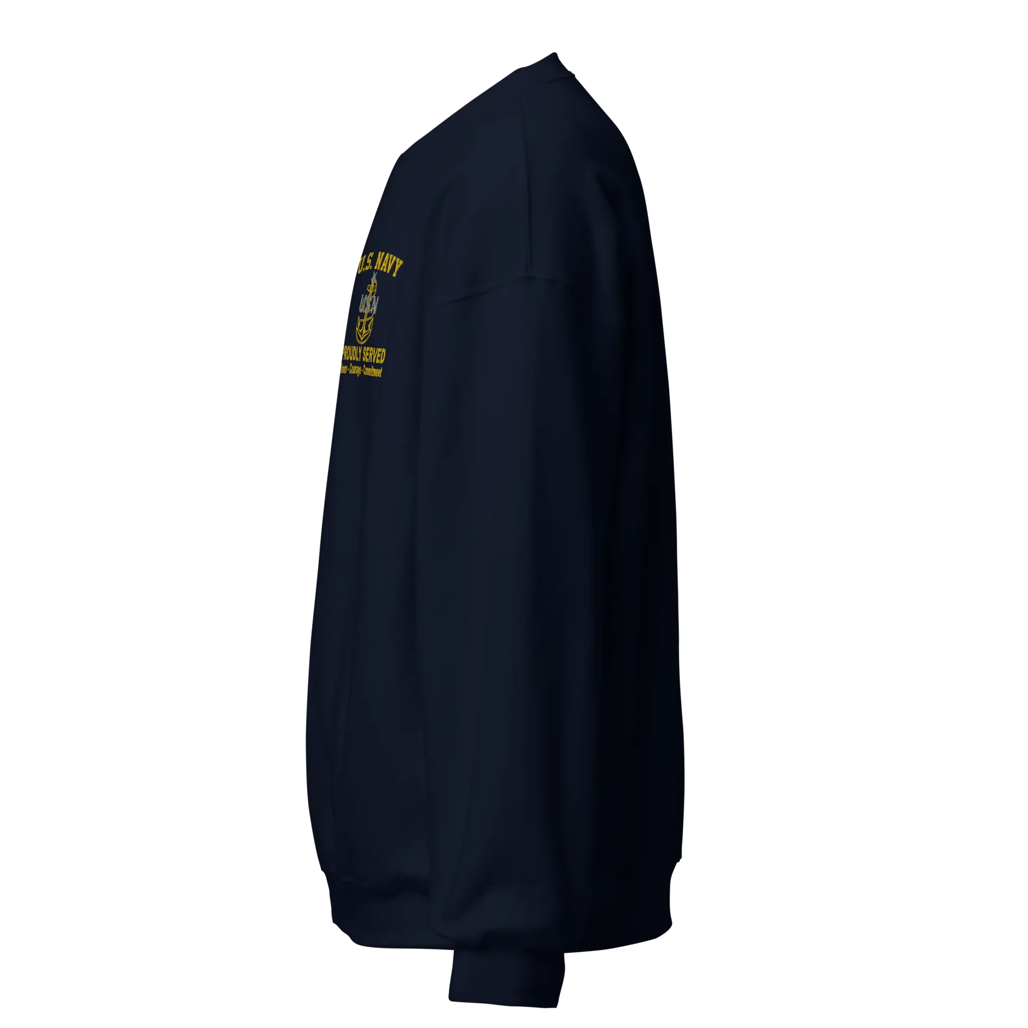 Custom US Navy Ranks, Insignia Core Values Embroidered Unisex Sweatshirt