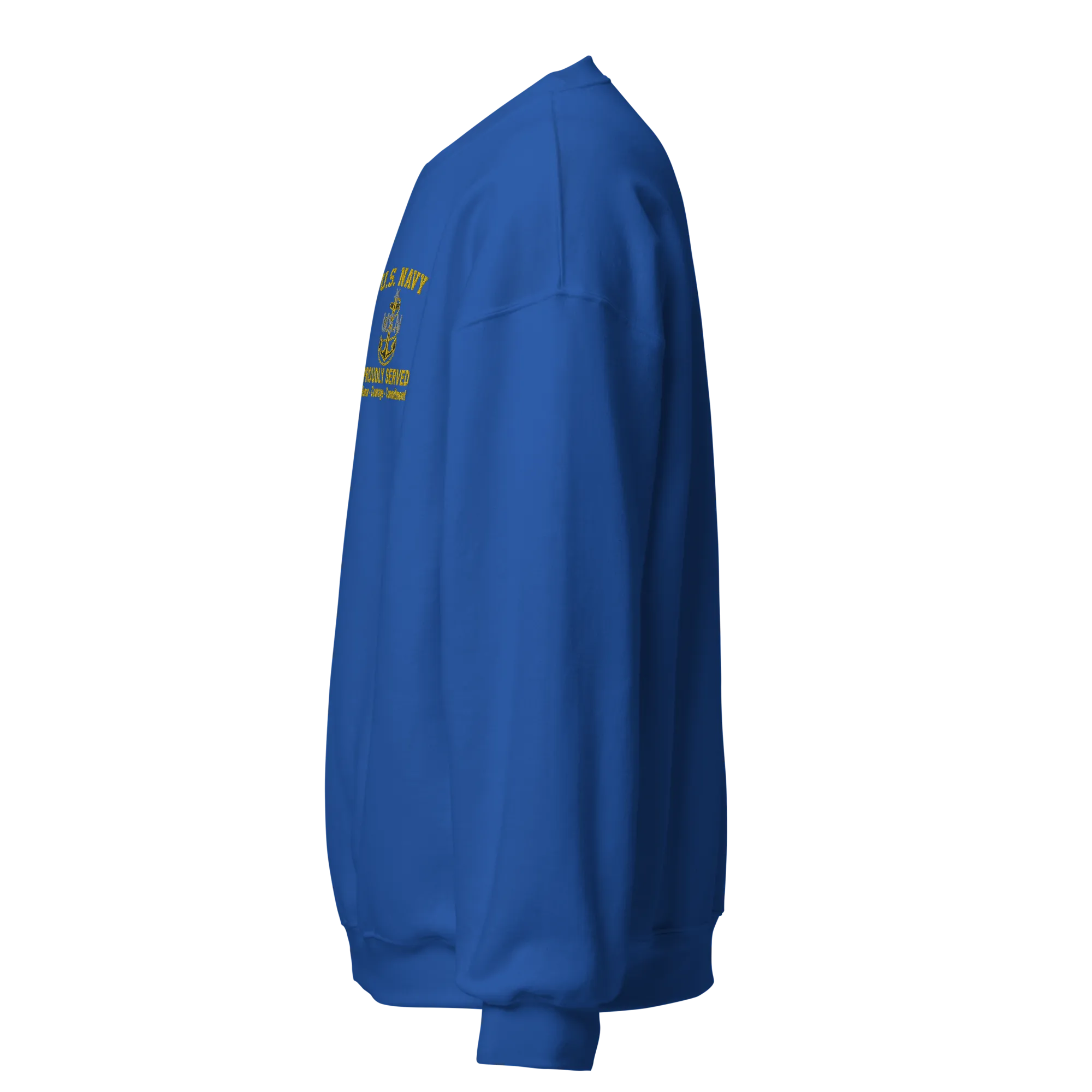 Custom US Navy Ranks, Insignia Core Values Embroidered Unisex Sweatshirt