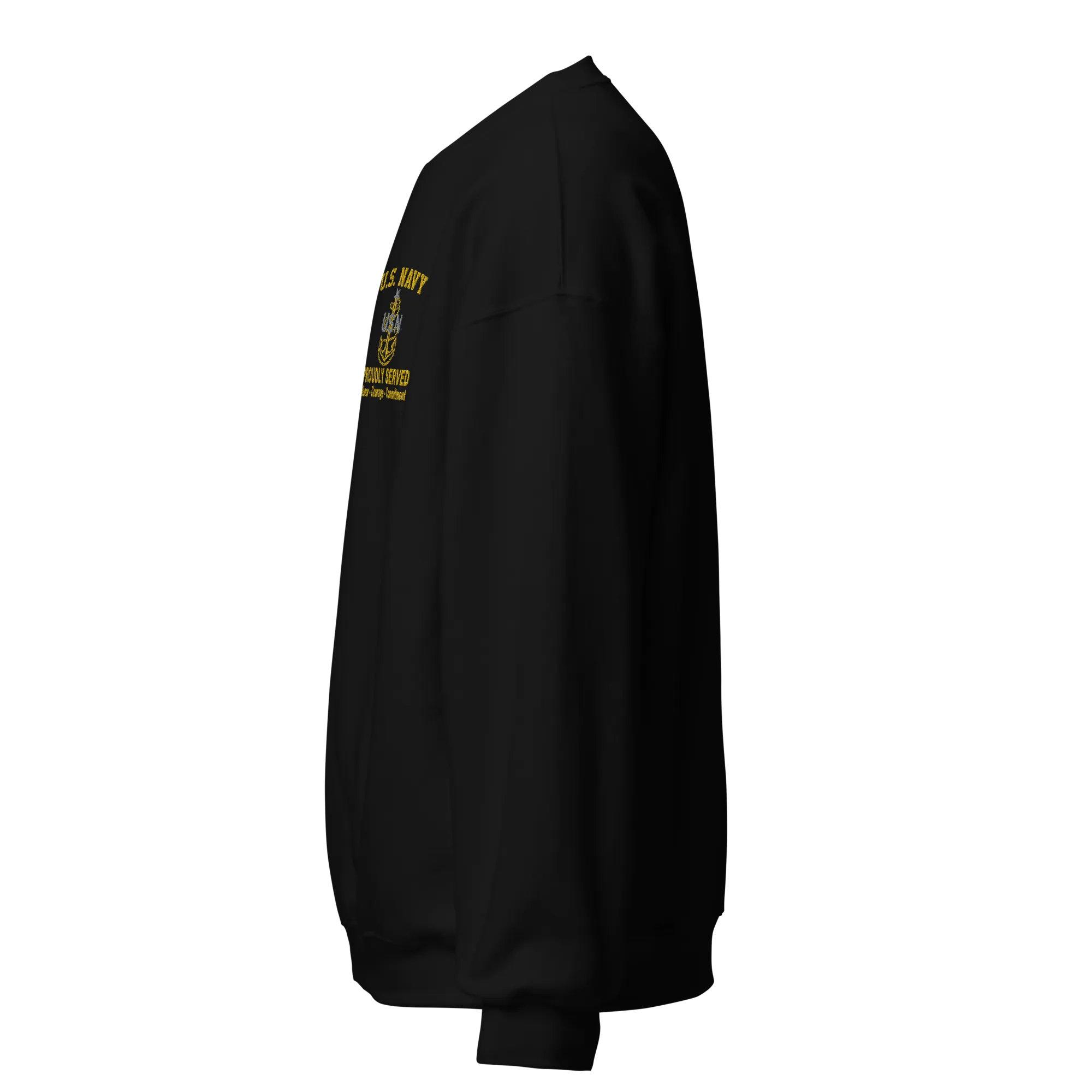 Custom US Navy Ranks, Insignia Core Values Embroidered Unisex Sweatshirt