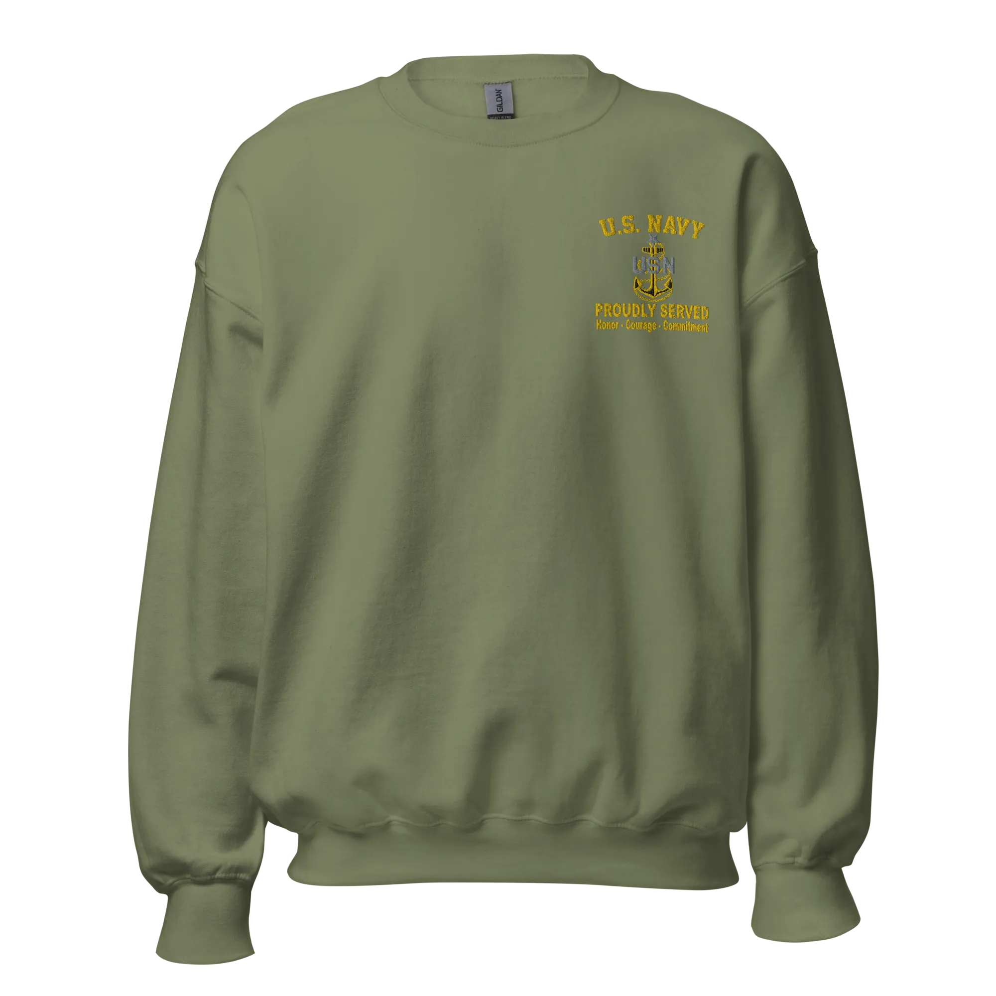 Custom US Navy Ranks, Insignia Core Values Embroidered Unisex Sweatshirt