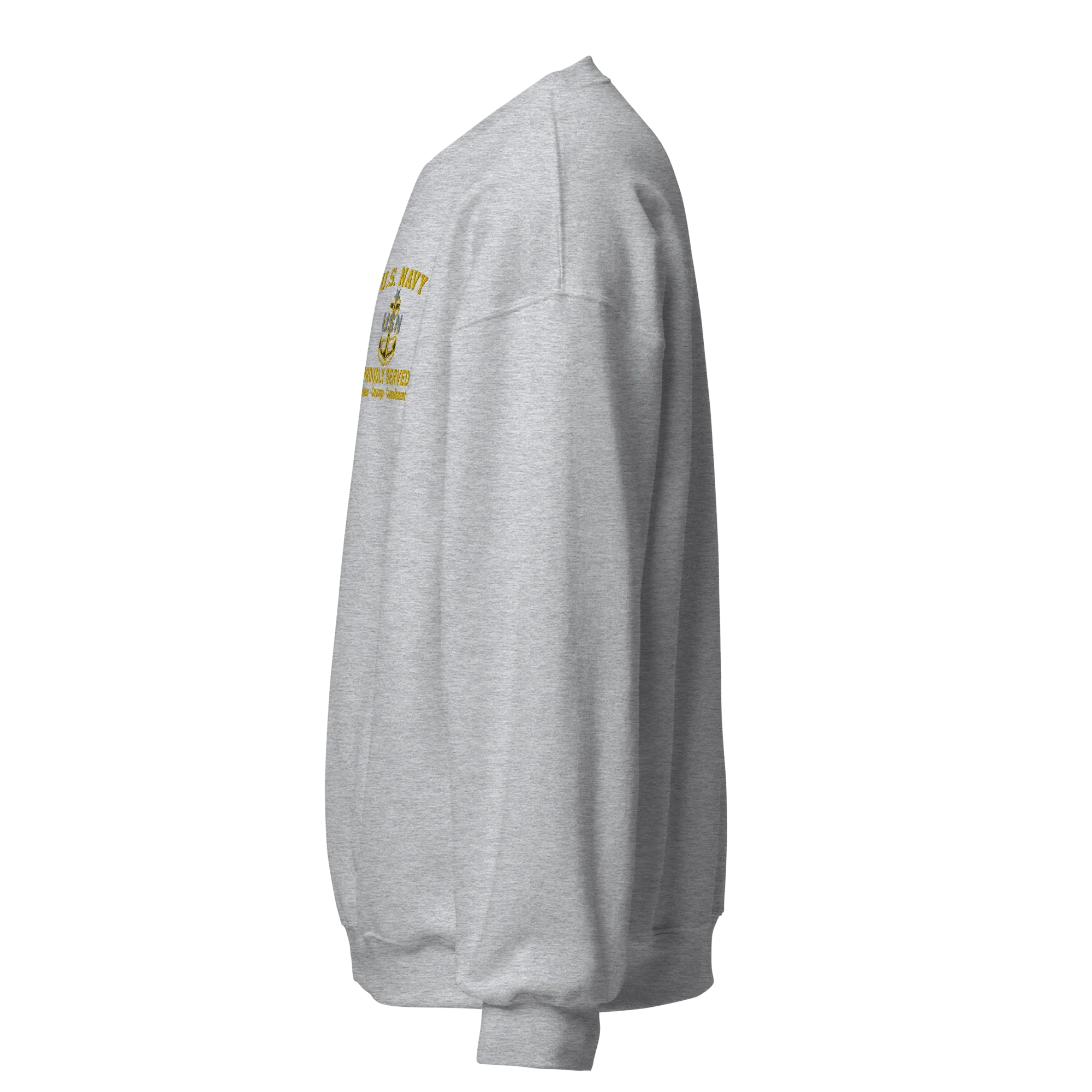 Custom US Navy Ranks, Insignia Core Values Embroidered Unisex Sweatshirt