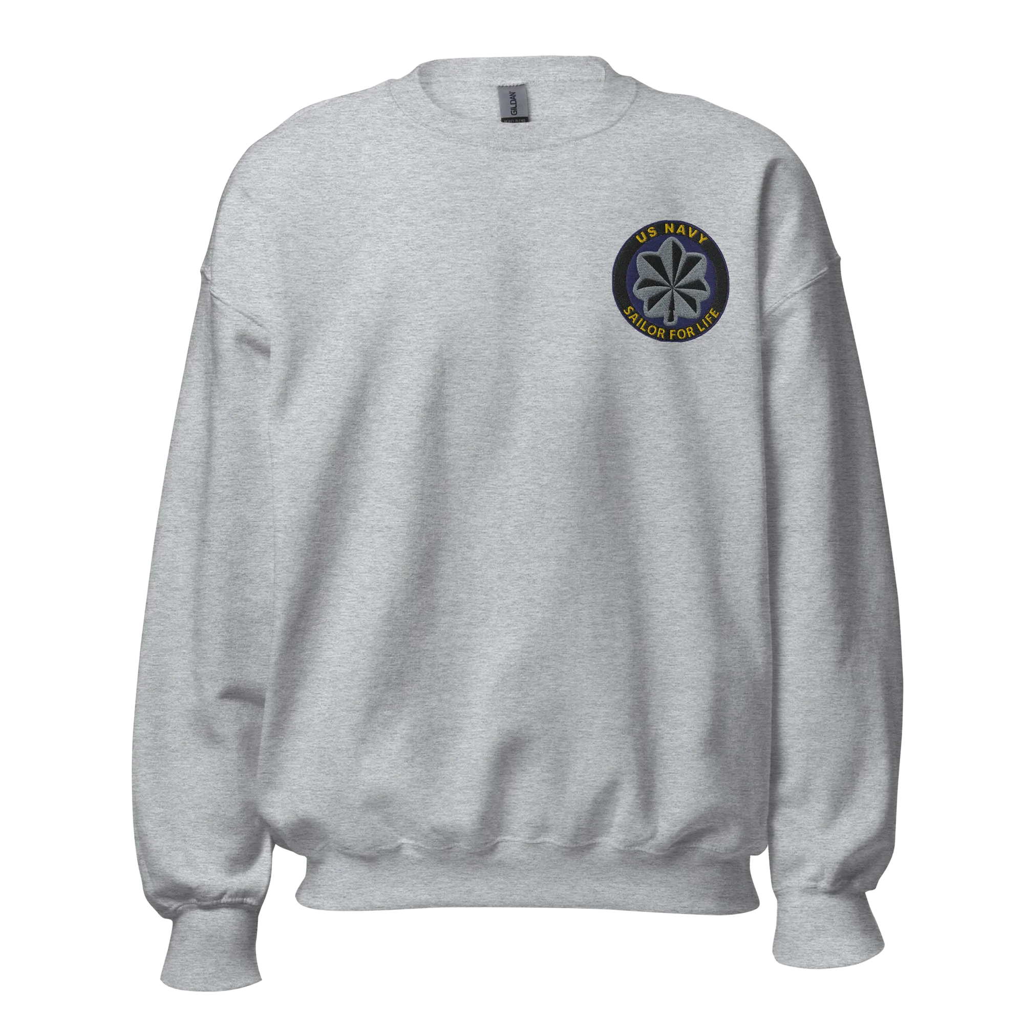 Custom US Navy Ranks, Insignia Sailor For Life Embroidered Unisex Sweatshirt