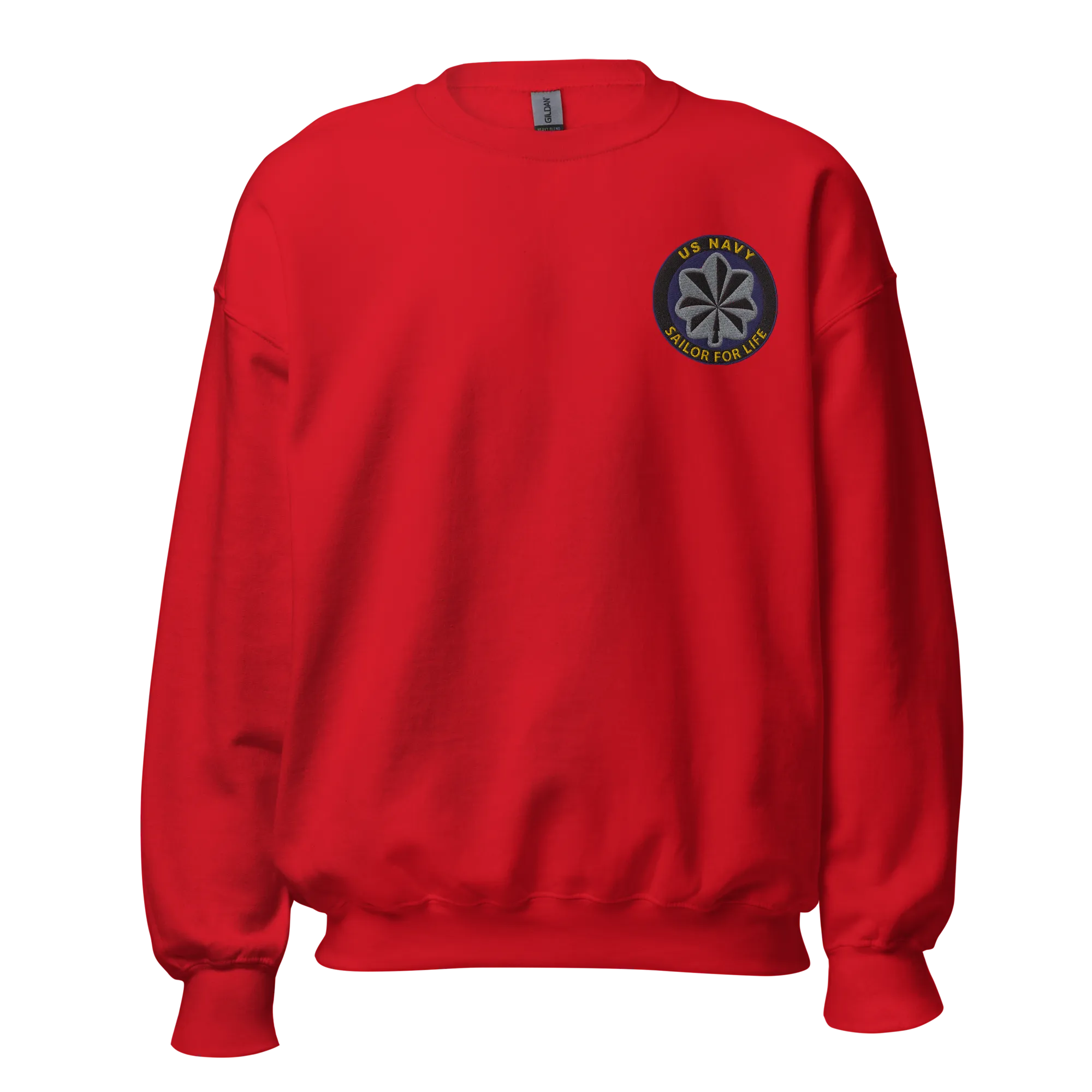 Custom US Navy Ranks, Insignia Sailor For Life Embroidered Unisex Sweatshirt