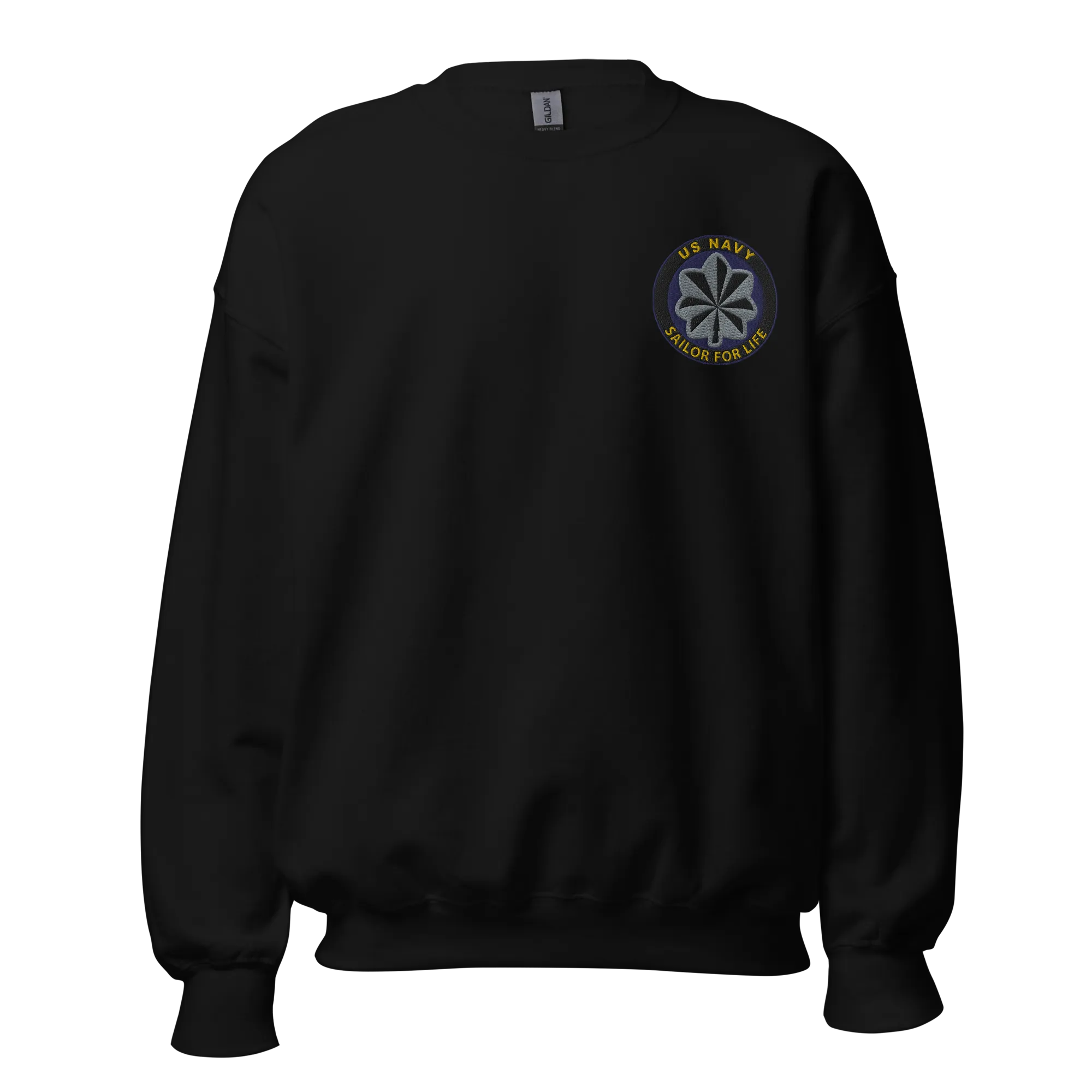 Custom US Navy Ranks, Insignia Sailor For Life Embroidered Unisex Sweatshirt