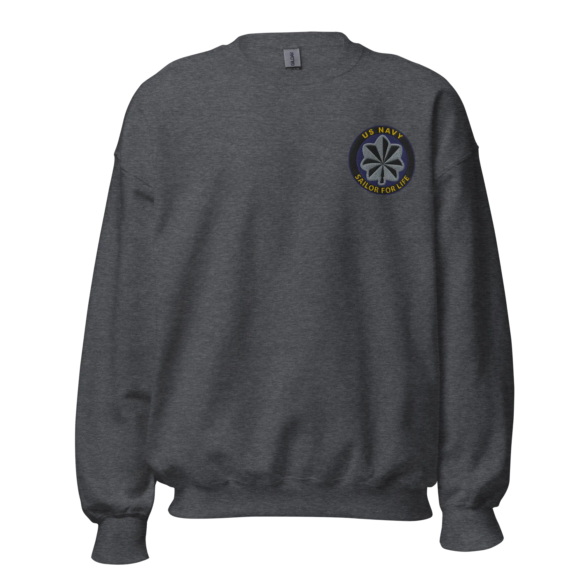 Custom US Navy Ranks, Insignia Sailor For Life Embroidered Unisex Sweatshirt