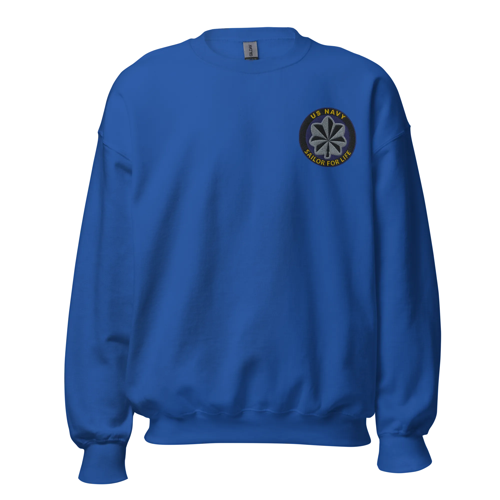 Custom US Navy Ranks, Insignia Sailor For Life Embroidered Unisex Sweatshirt