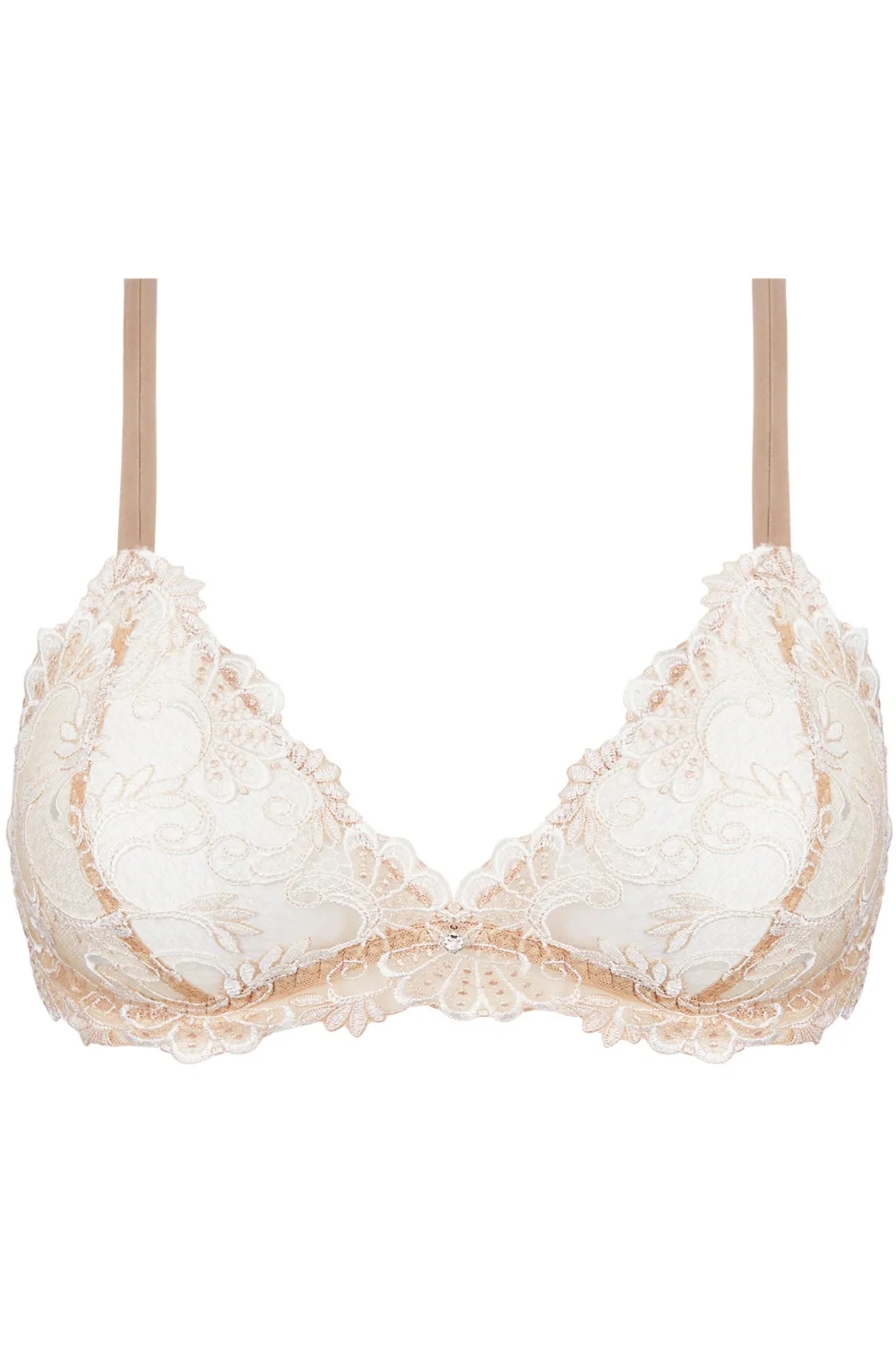 Dressing Floral Wireless Triangle Bra - Ambre Nacre