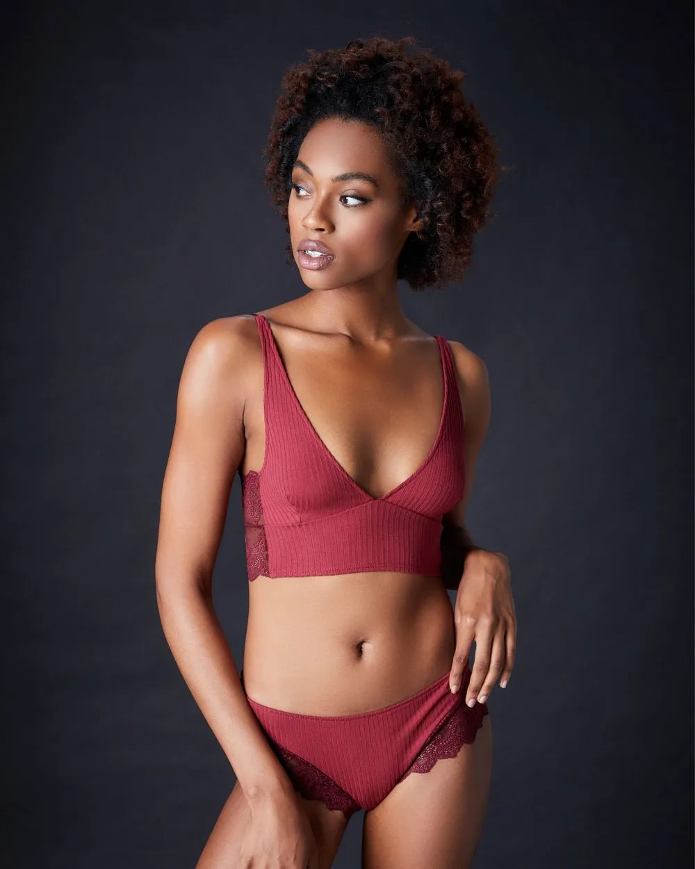 Eco Rib with Lace Cheeky Hipster