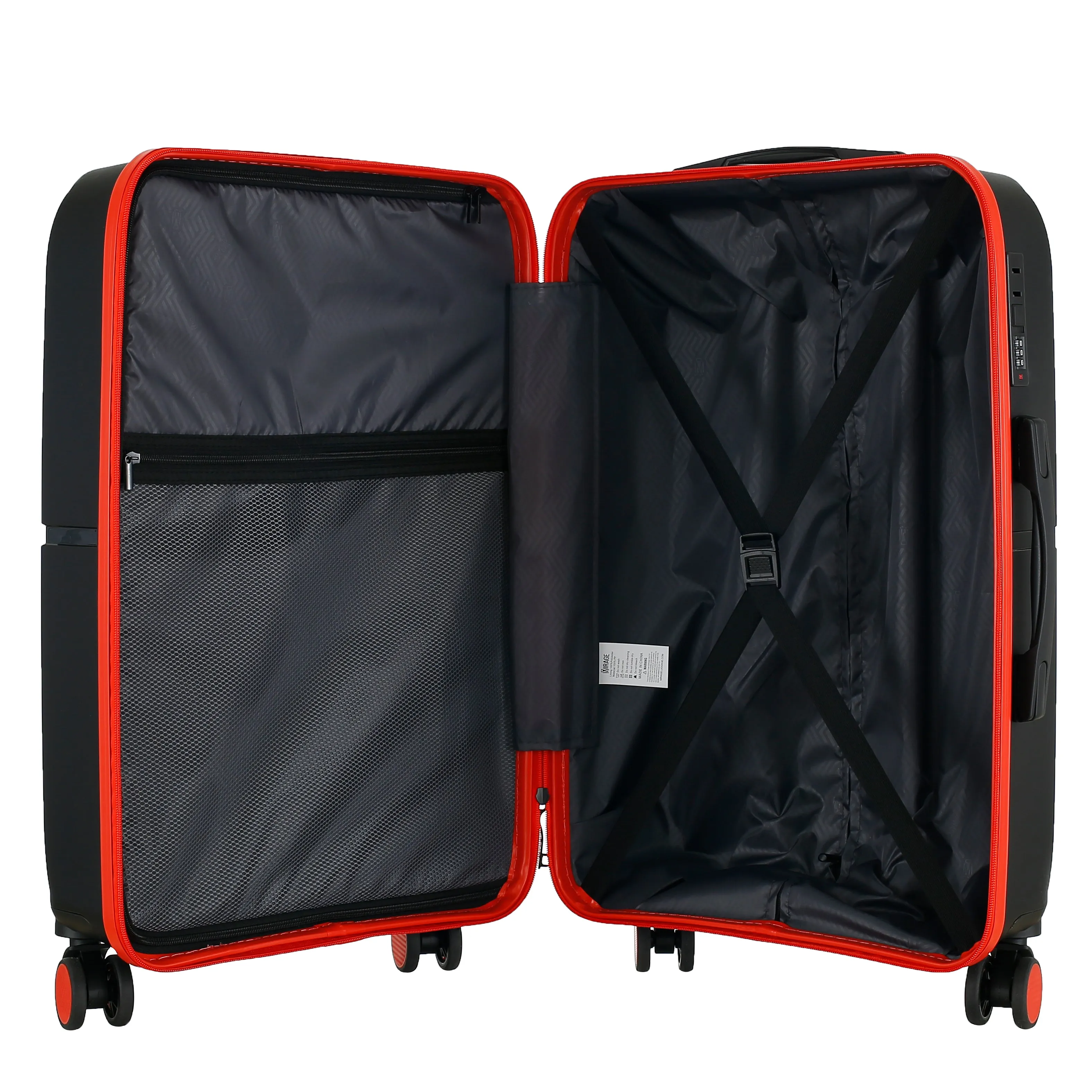 GALA 3-Piece Luggage Set – Polycarbonate Hardshell, Lightweight, 360° Dual Spinning Wheels, Combo Lock - 20", 24", 28" - Black