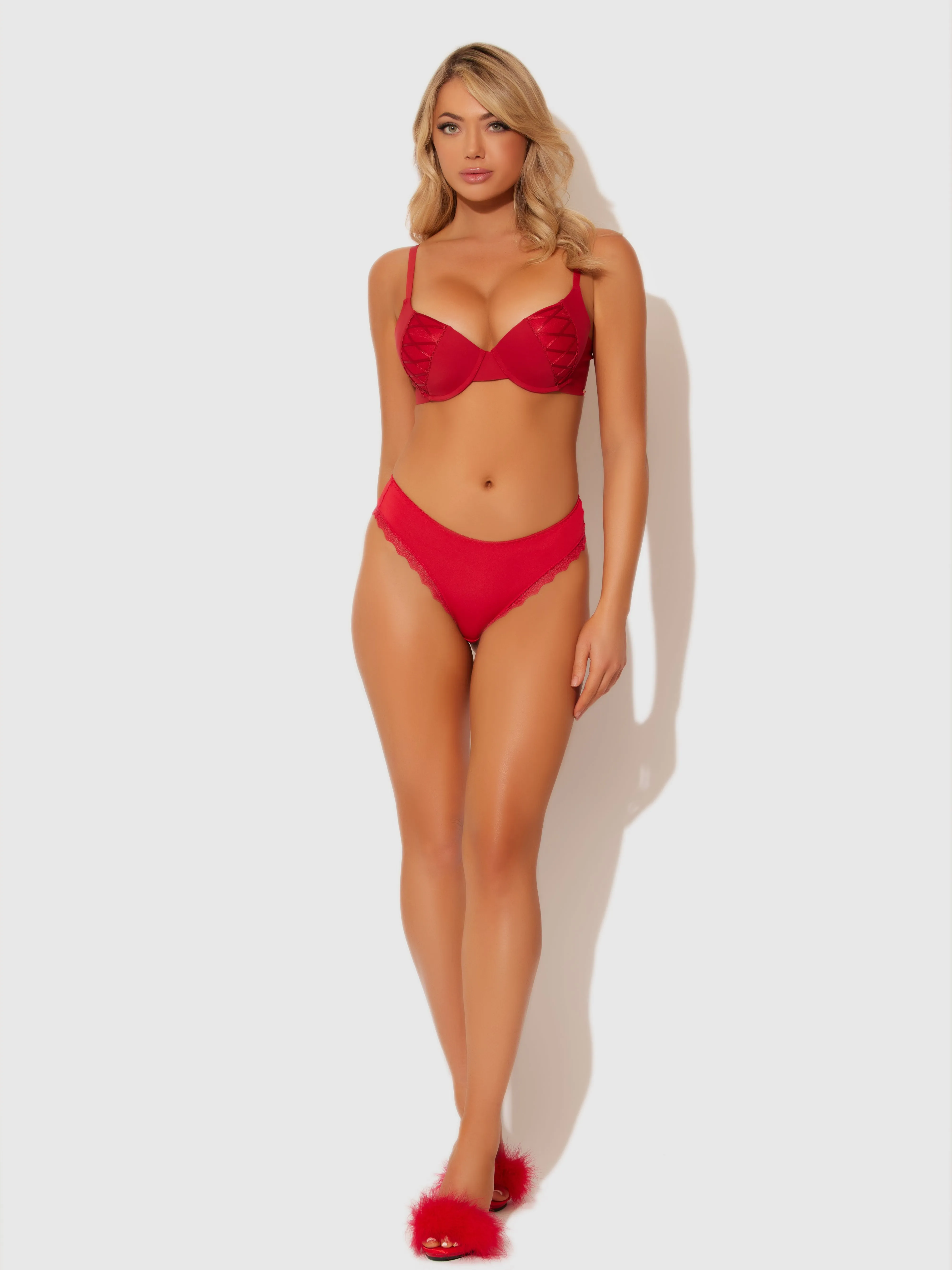 Jenna Micro & Lace Heart Cheeky