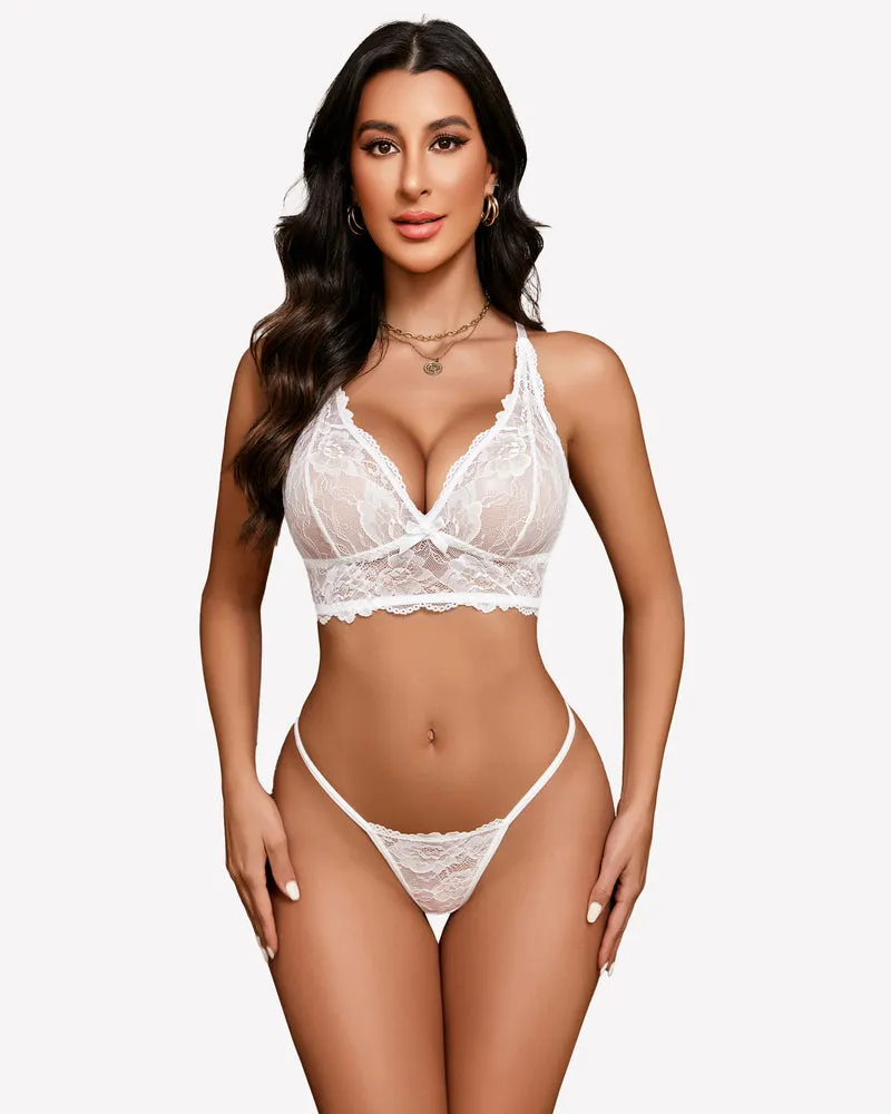 Lace Bralettes Set 2 Piece Bra and Panty Sets