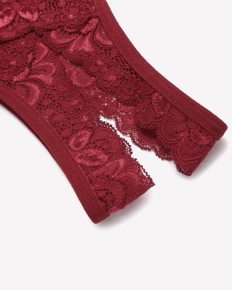 Lace Briefs V-Shape Cheeky Panties