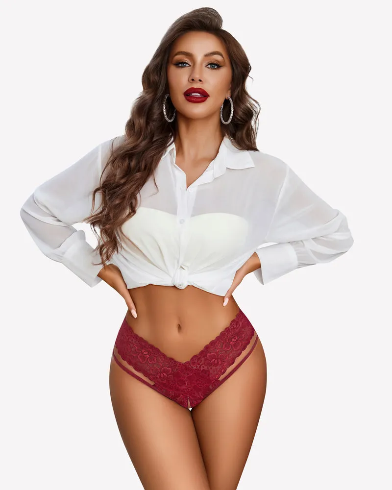 Lace Briefs V-Shape Cheeky Panties