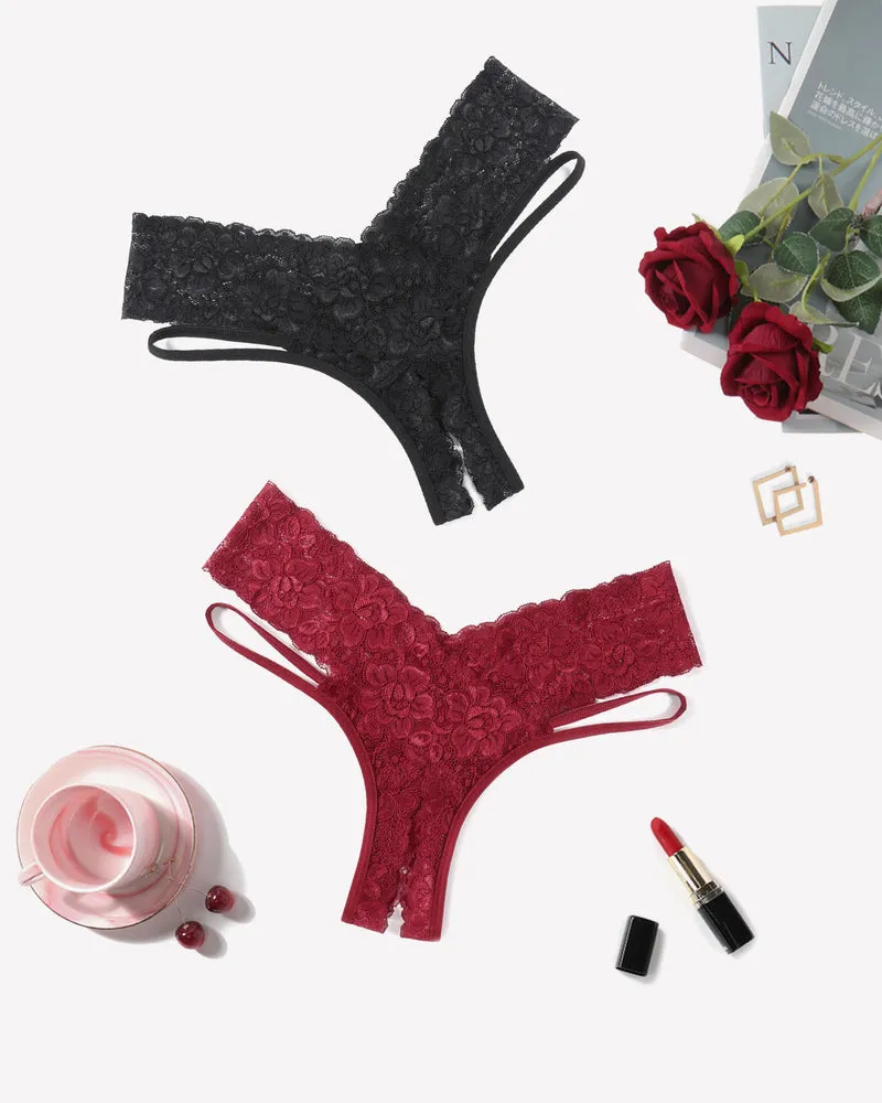 Lace Briefs V-Shape Cheeky Panties