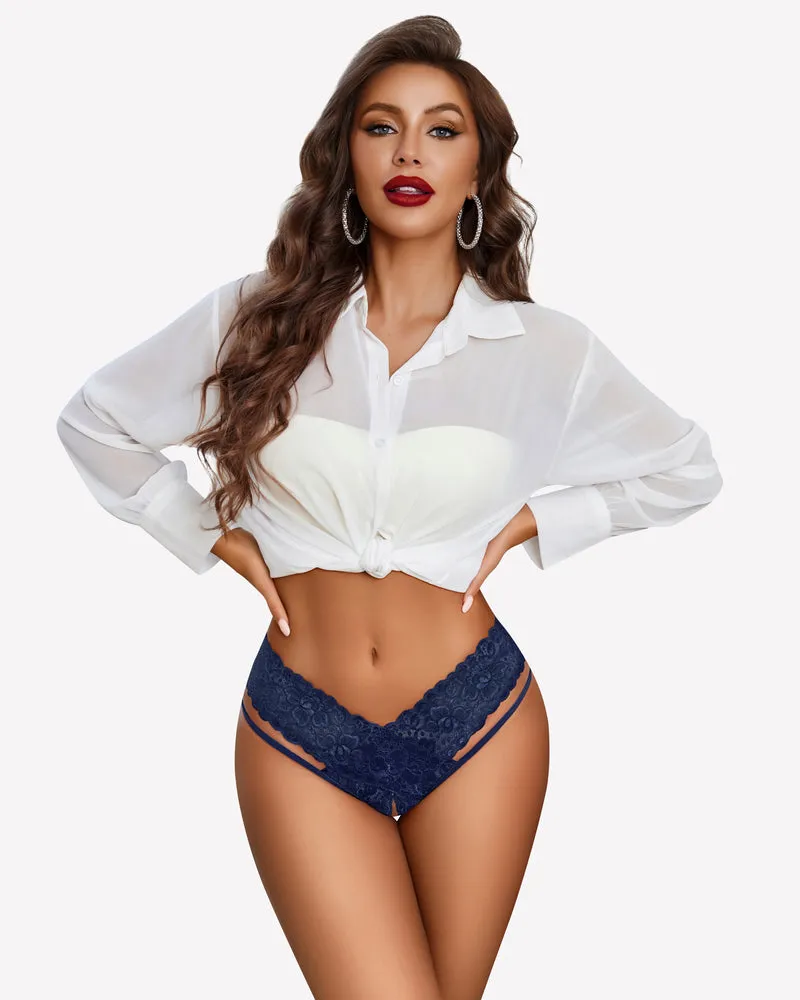 Lace Briefs V-Shape Cheeky Panties