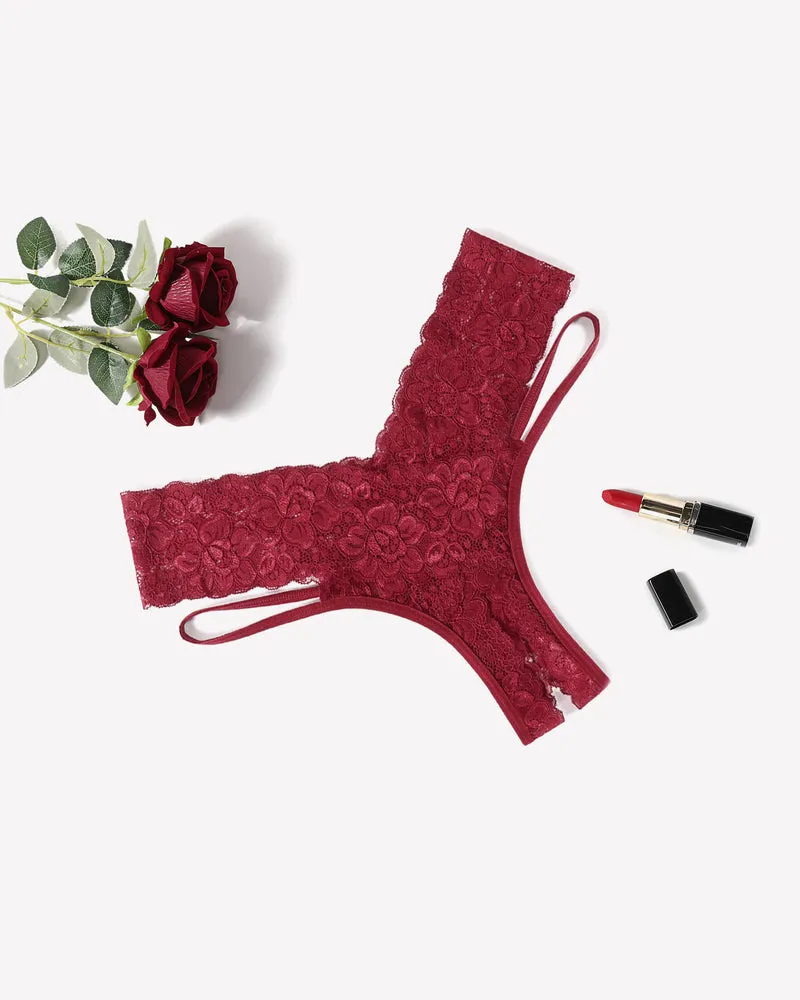 Lace Briefs V-Shape Cheeky Panties