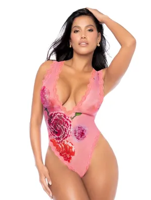 Mapale Printed Mesh Bodysuit