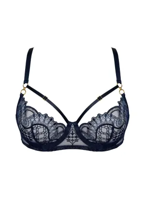 Mari Balconette Wire Bra (Navy Blue)