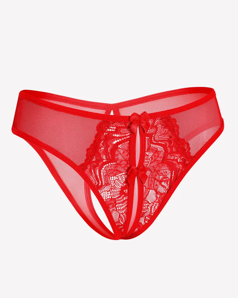 Mesh Panties Briefs with Cute Bow