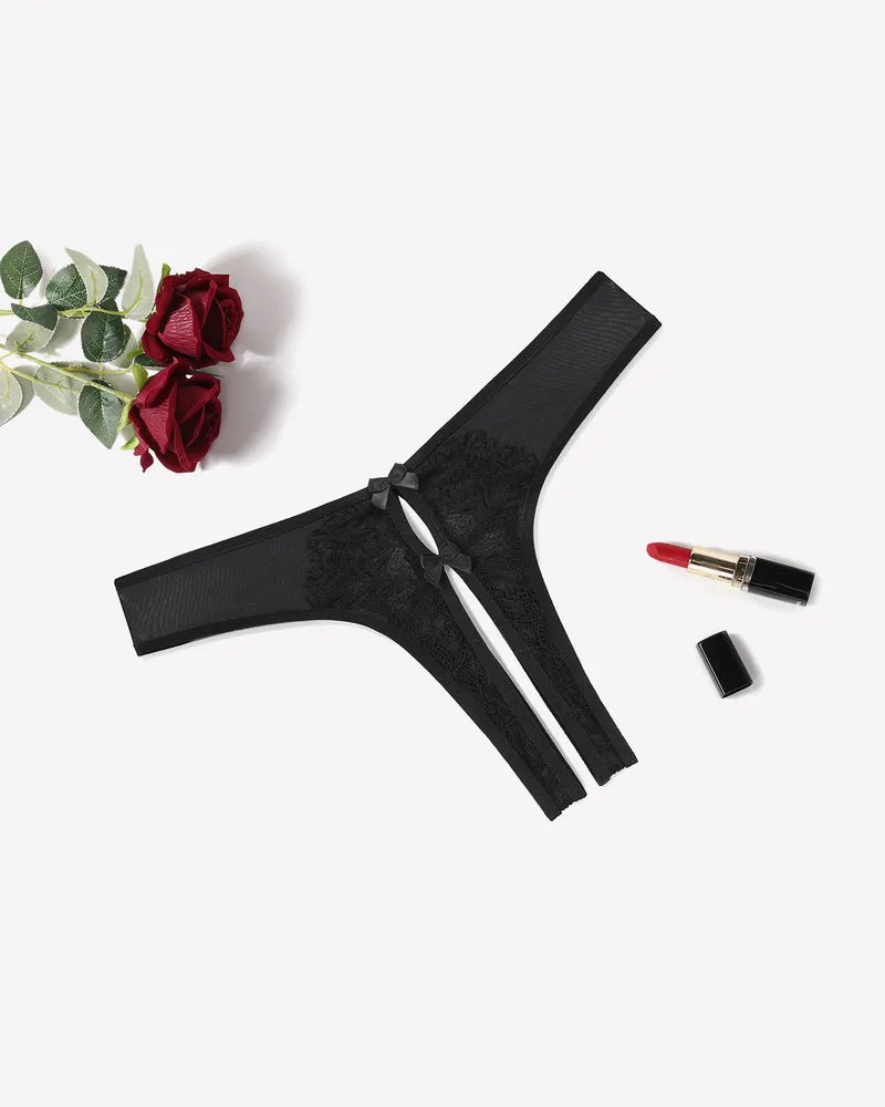 Mesh Panties Briefs with Cute Bow